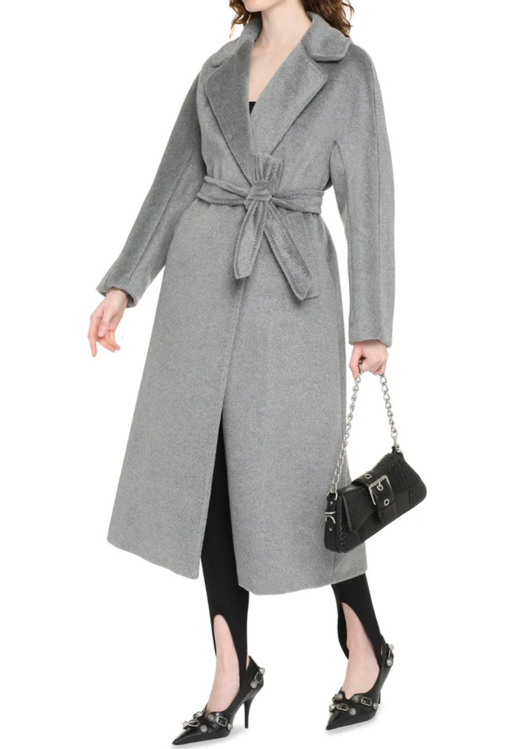 Cappotto a vestaglia in lana e alpaca