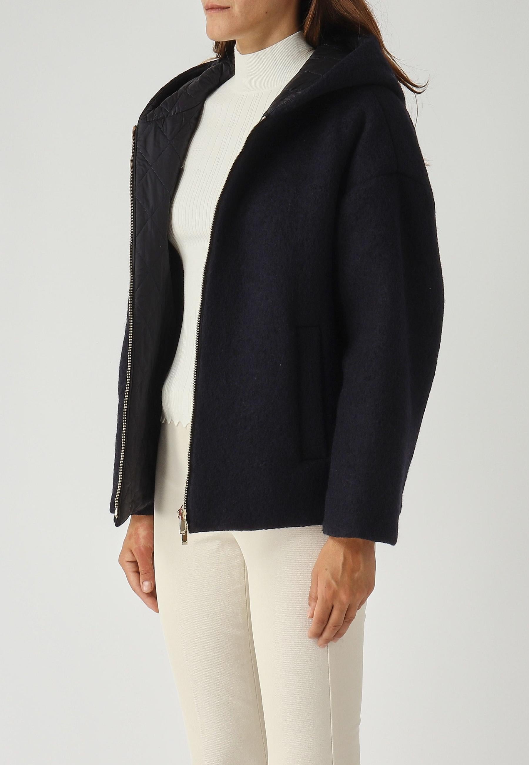 Max Mara Studio Giacca Fune in misto lana con cappuccio