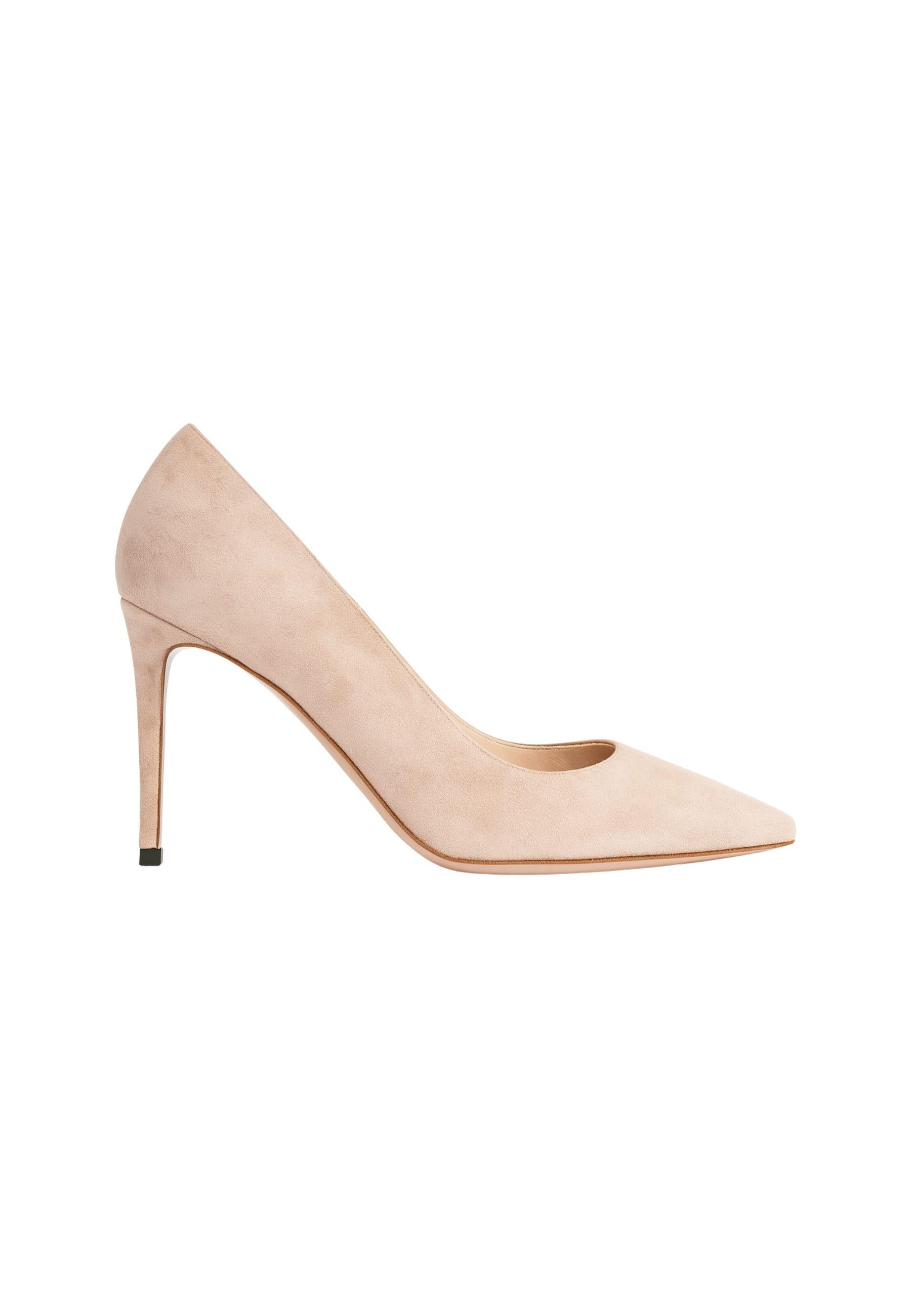 Décolleté in camoscio beige