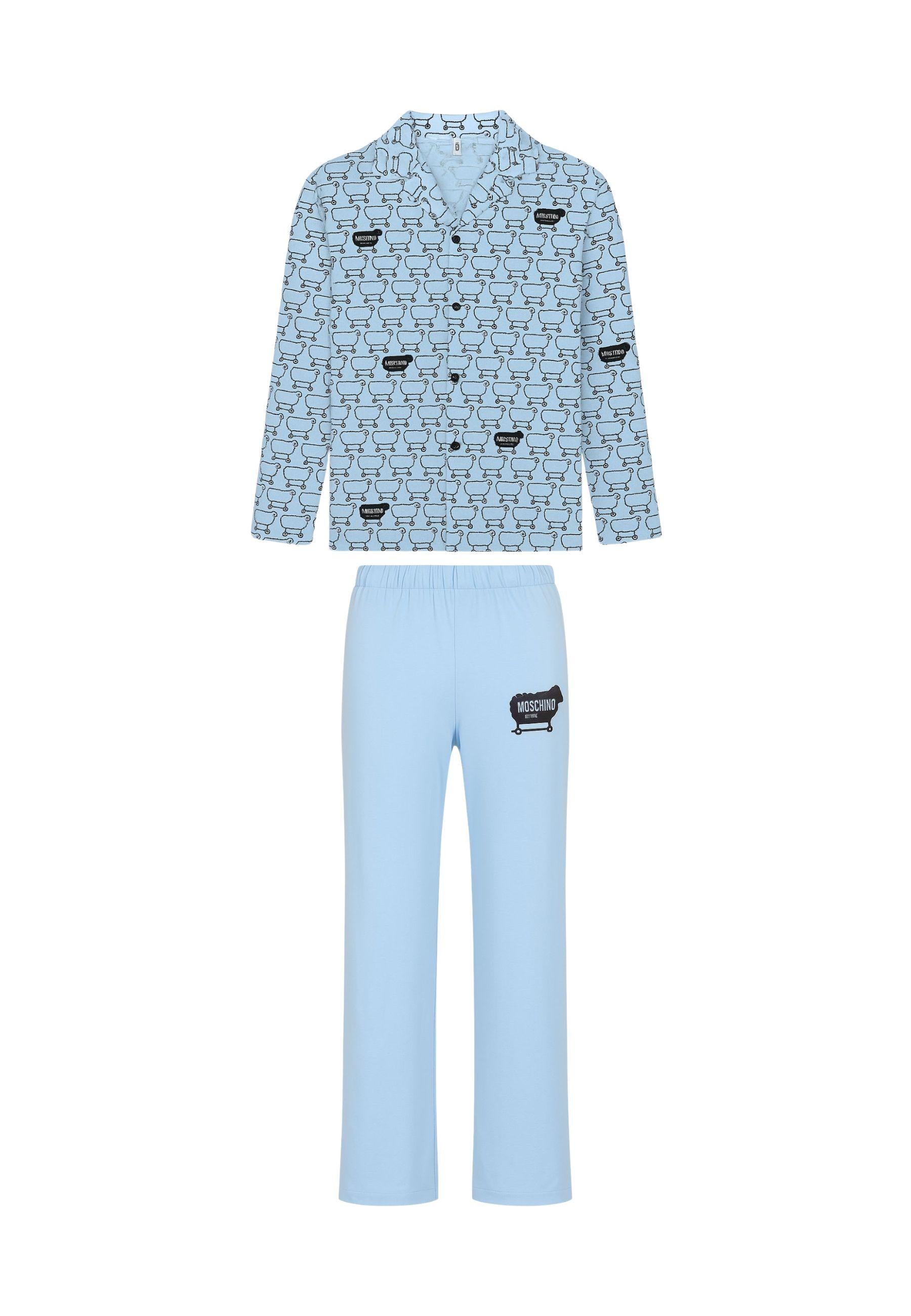 Pigiama lungo in jersey stretch con stampa "Sheeps Print" - Moschino Underwear