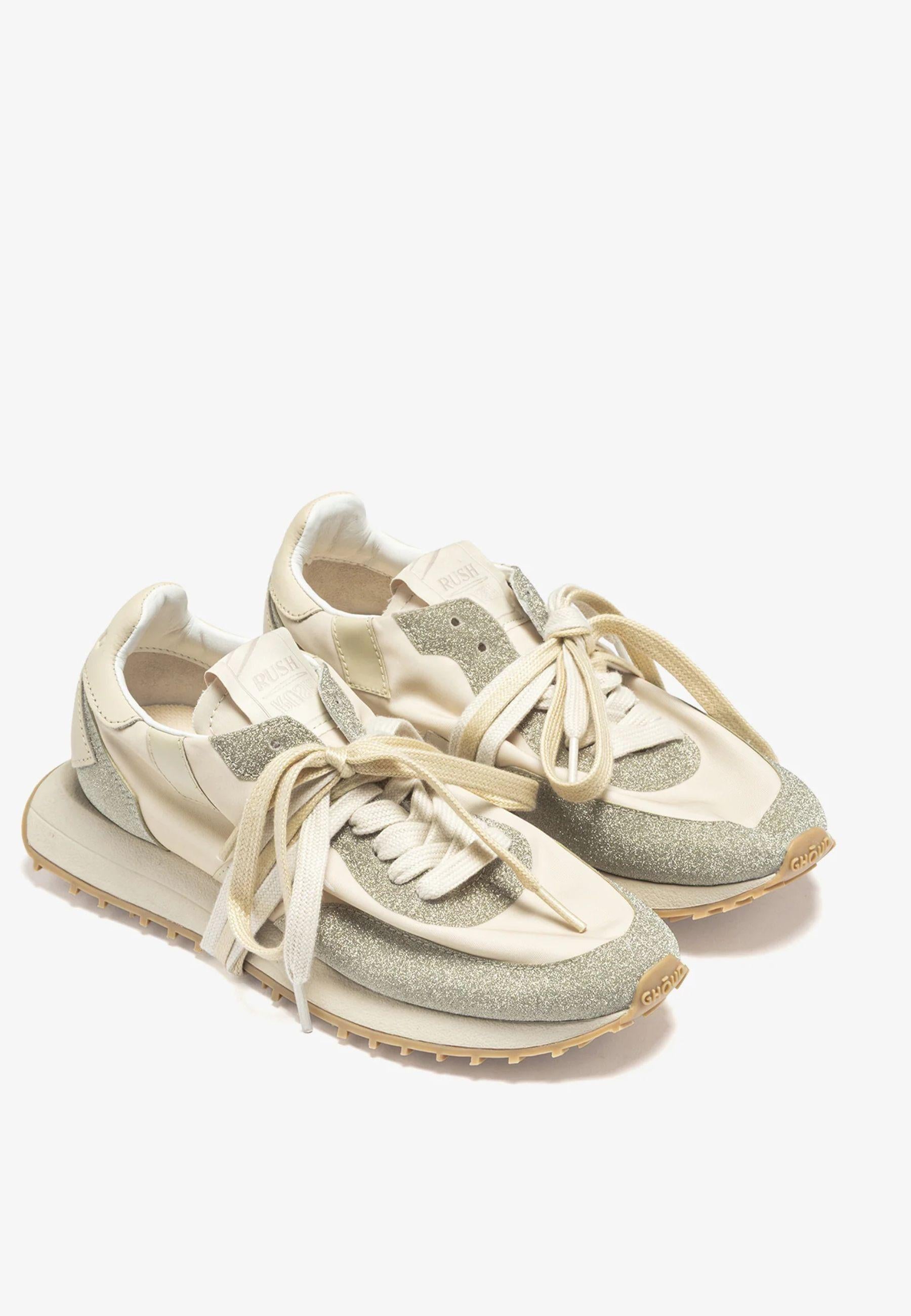 Sneakers Ghoud Rush Monoblock Bianco Glitter
