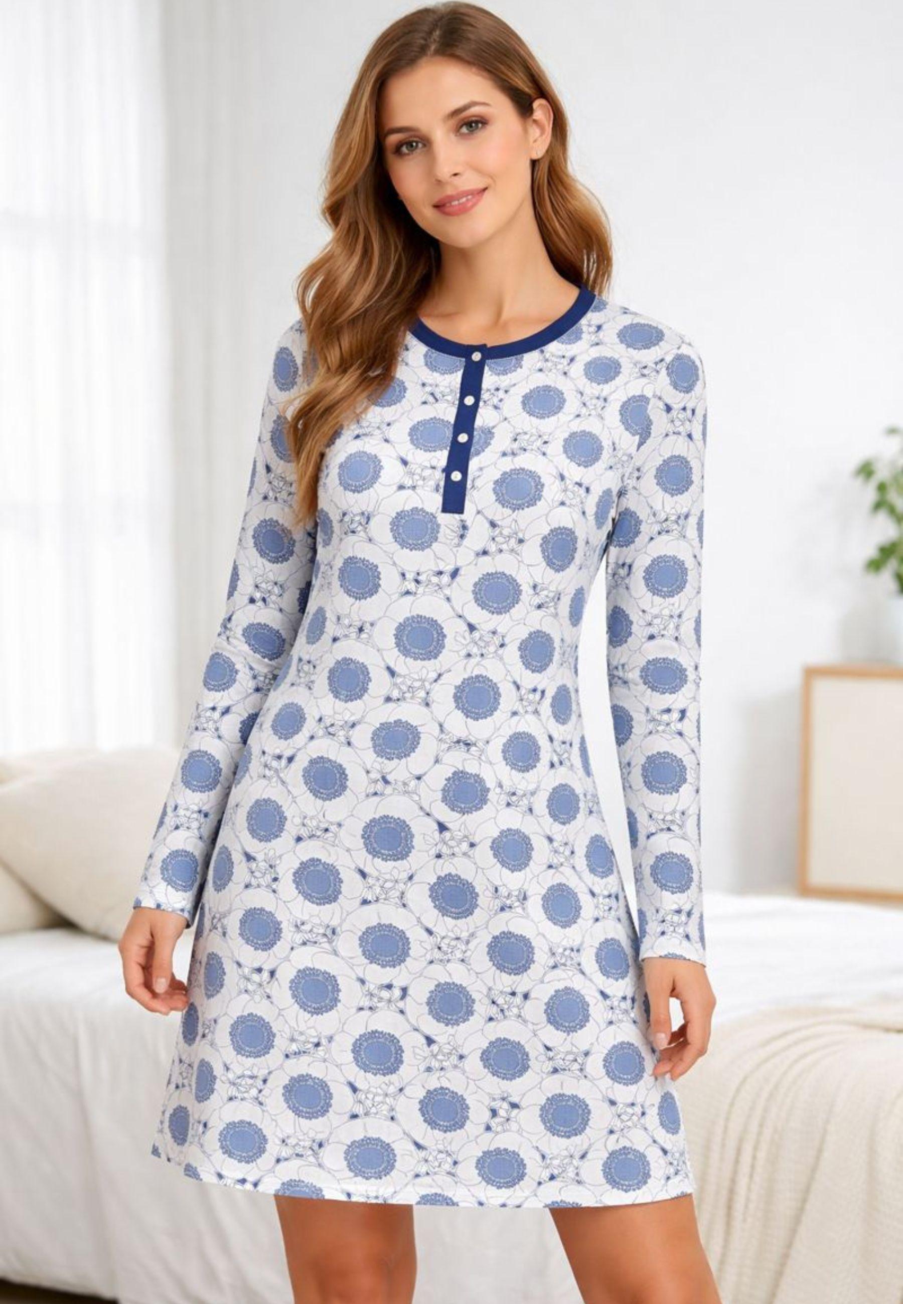 Camicia da notte donna in Modal con stampa floreale