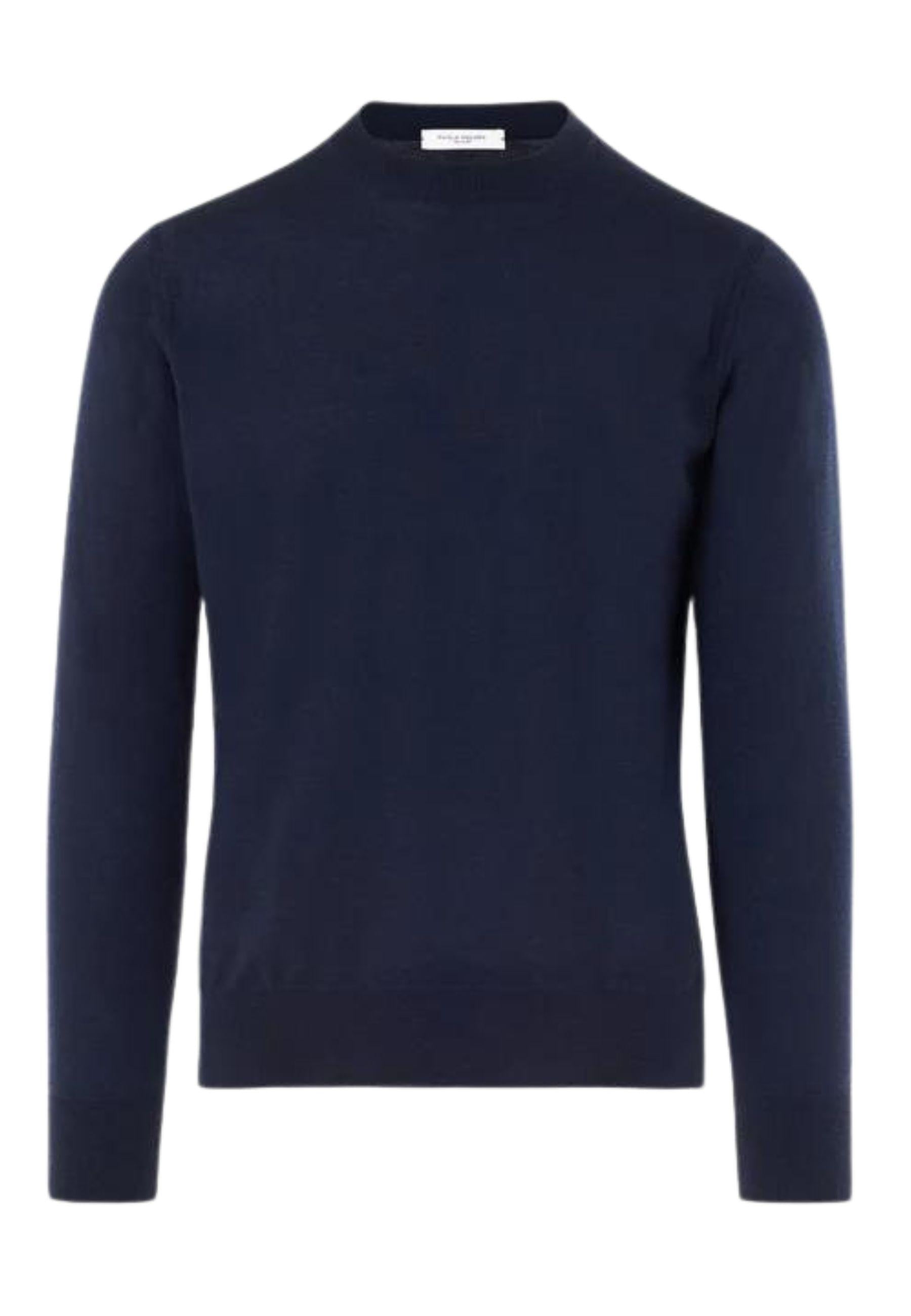 Girocollo Blu Navy in Lana Merino Extrafine