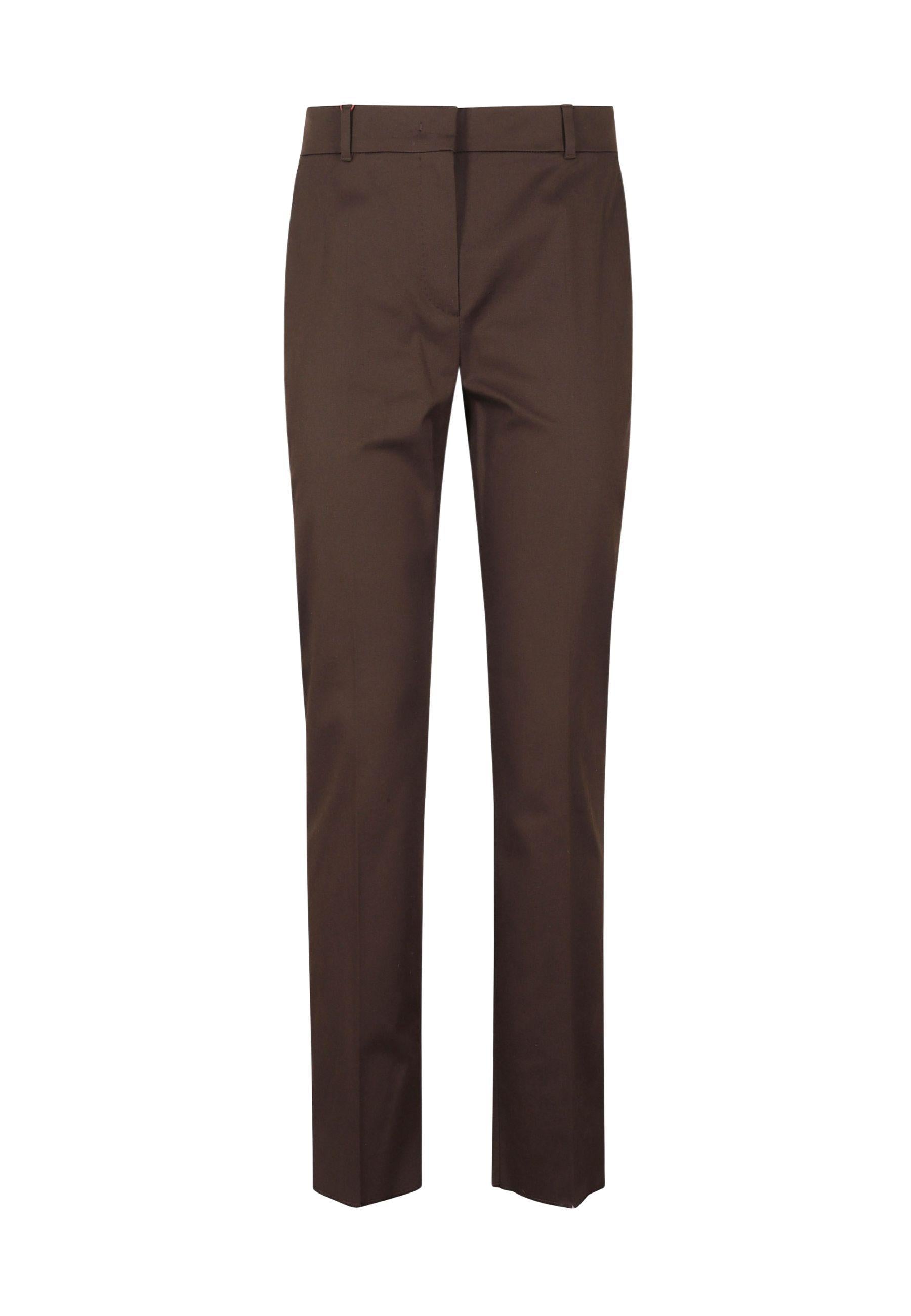 Pantalone a sigaretta in gabardina di cotone stretch