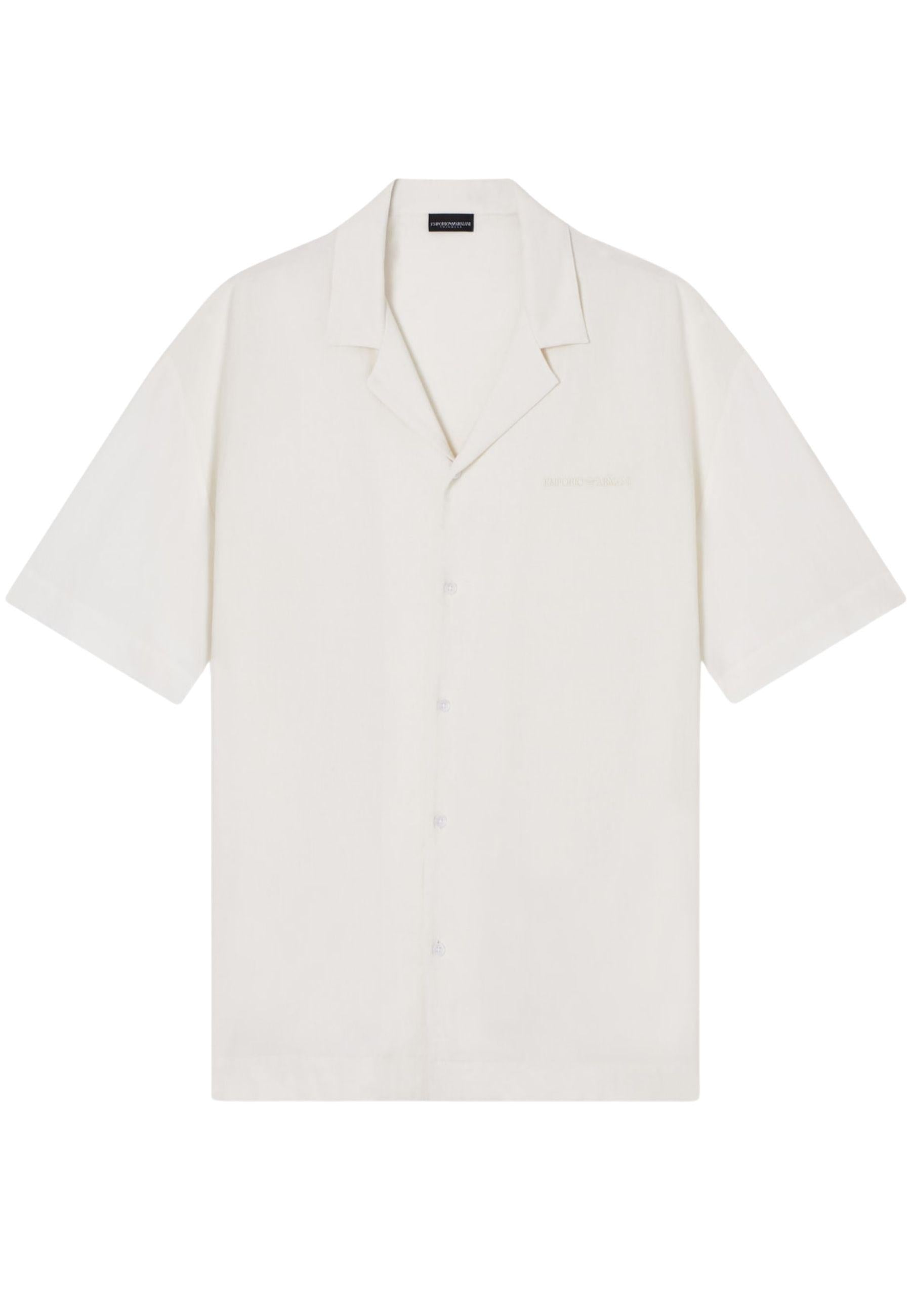 EMPORIO ARMANI - Camicia Beachwear in Misto Lino