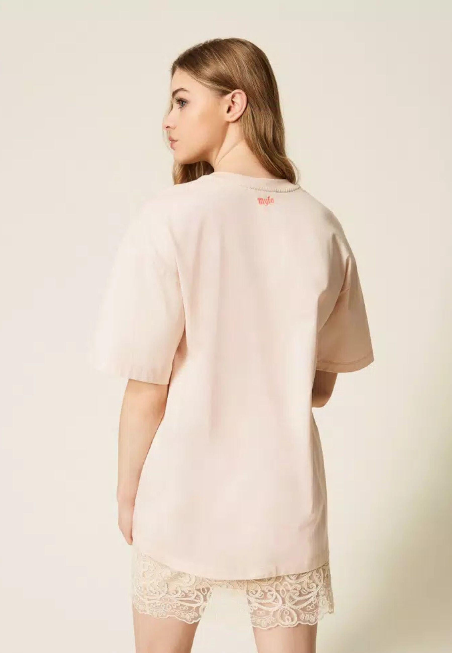 T-shirt oversize con stampa e ricamo - Actitude by Twinset