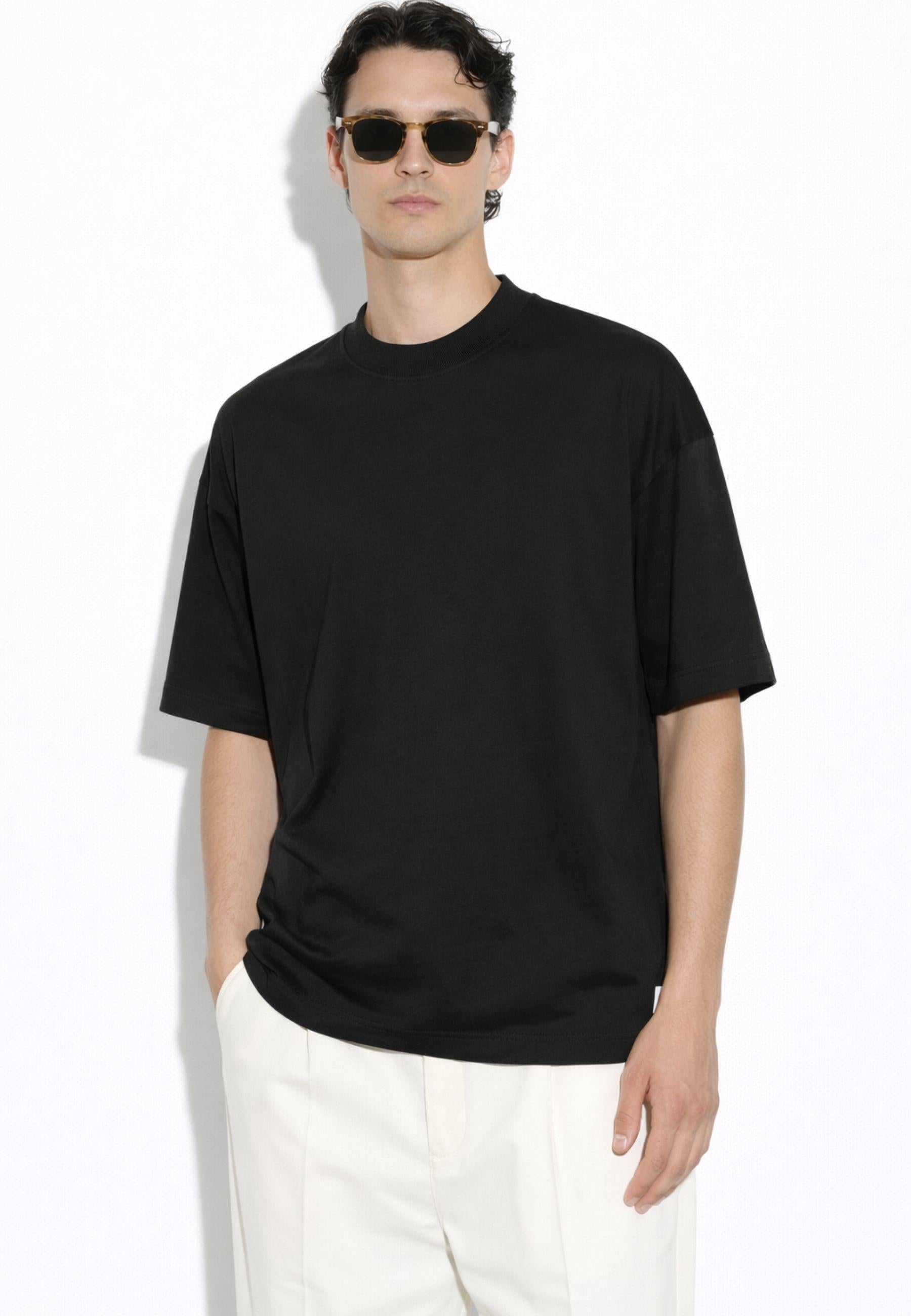 Paolo Pecora - T-shirt oversize nera in cotone