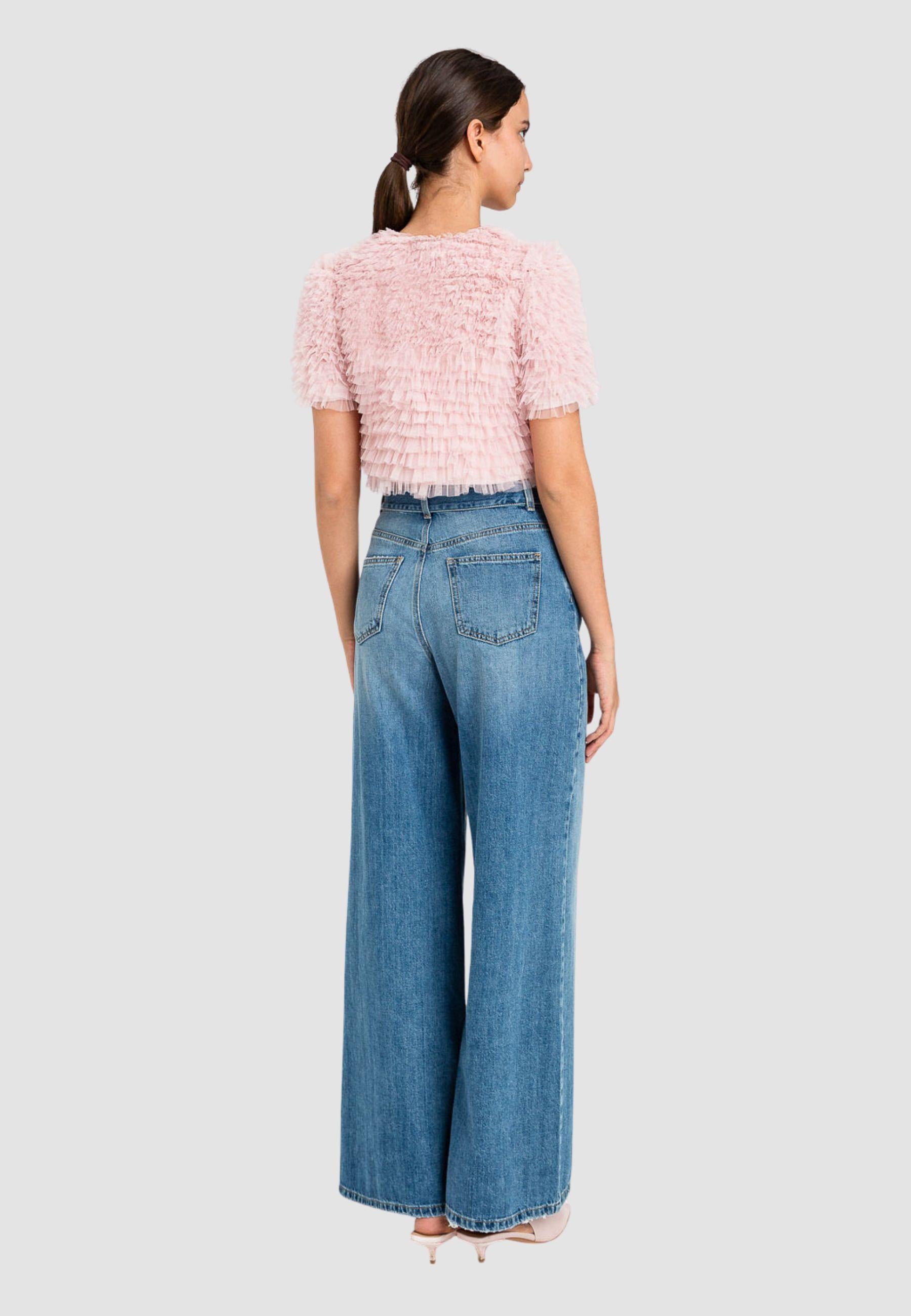Jeans Twinset wide leg a vita alta