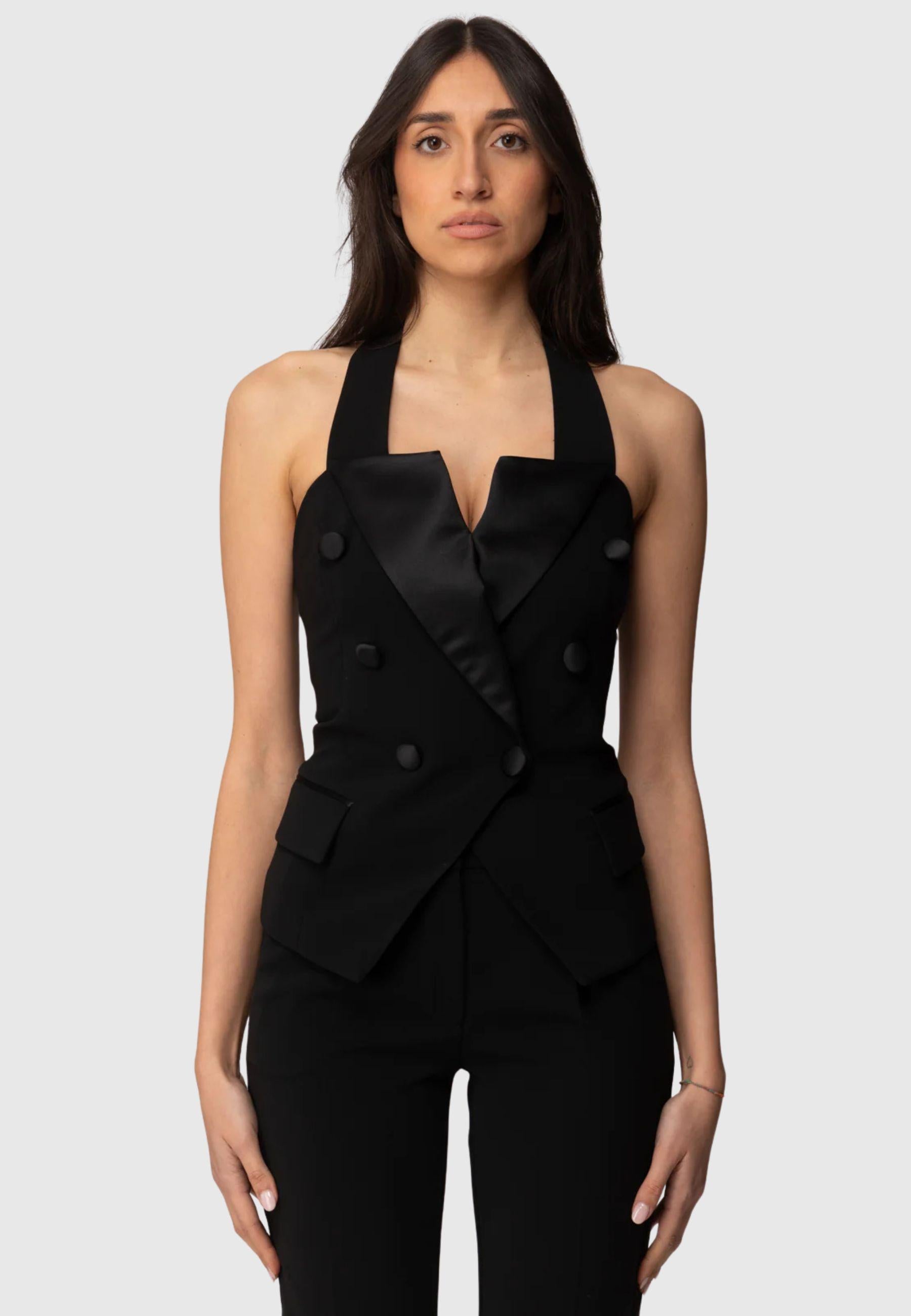 Gilet in cady con bottoni logati - Actitude