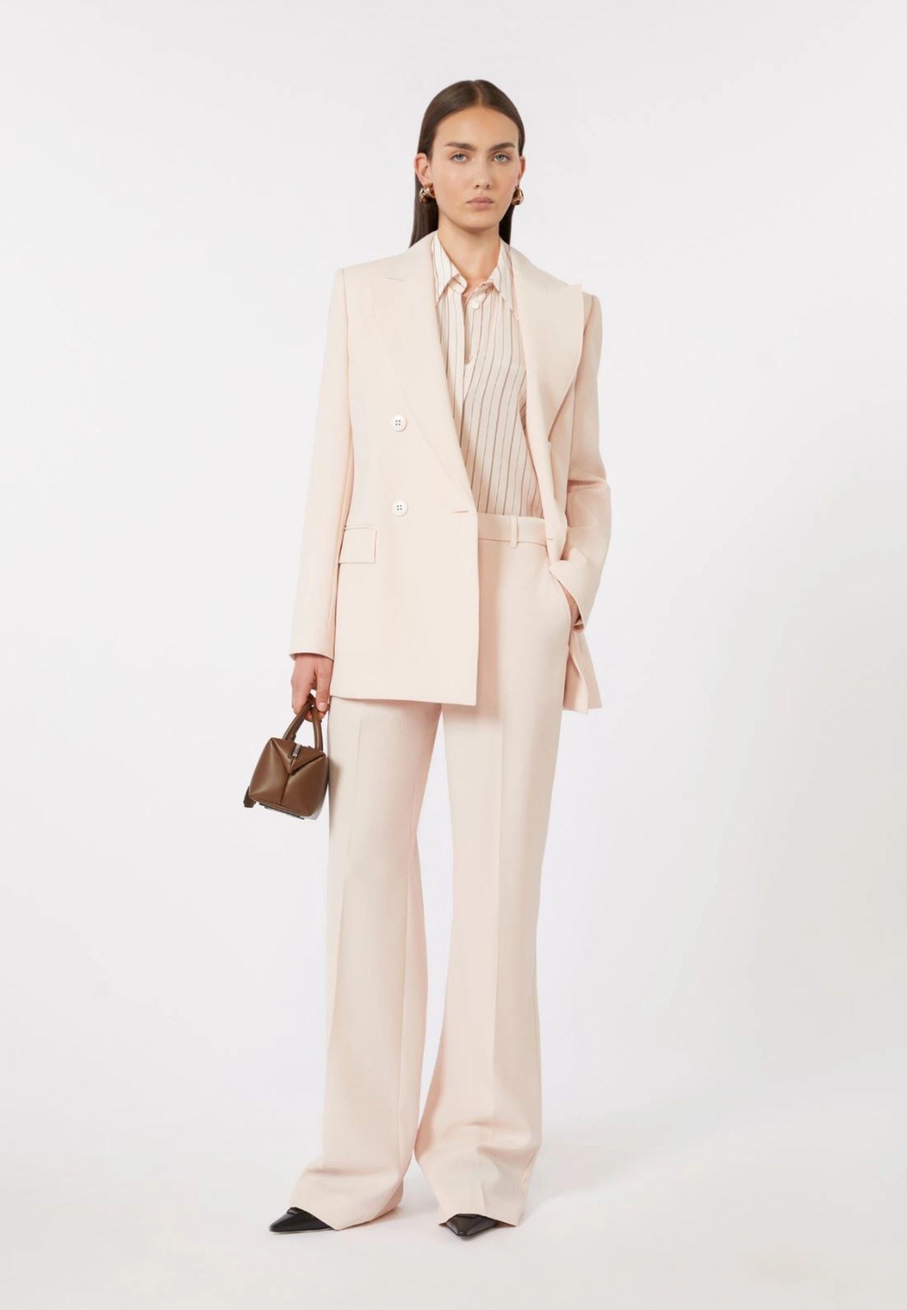 Max Mara - Camicia in crêpe de Chine di seta stampato rosa