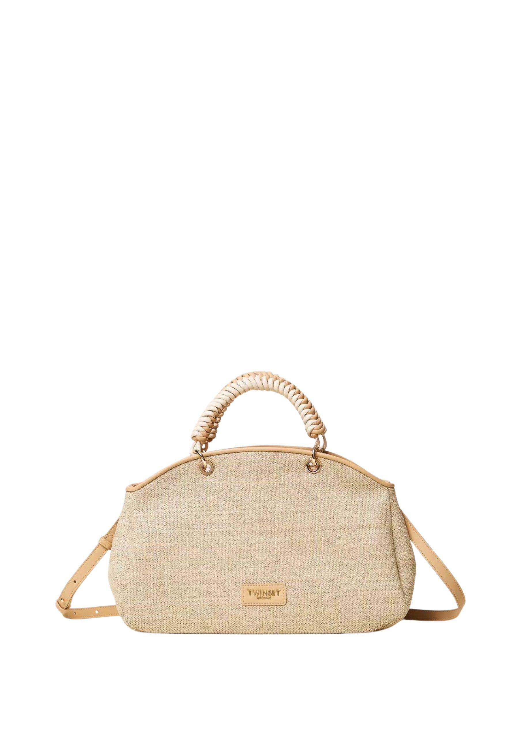 Borsa bauletto Twinset effetto rafia