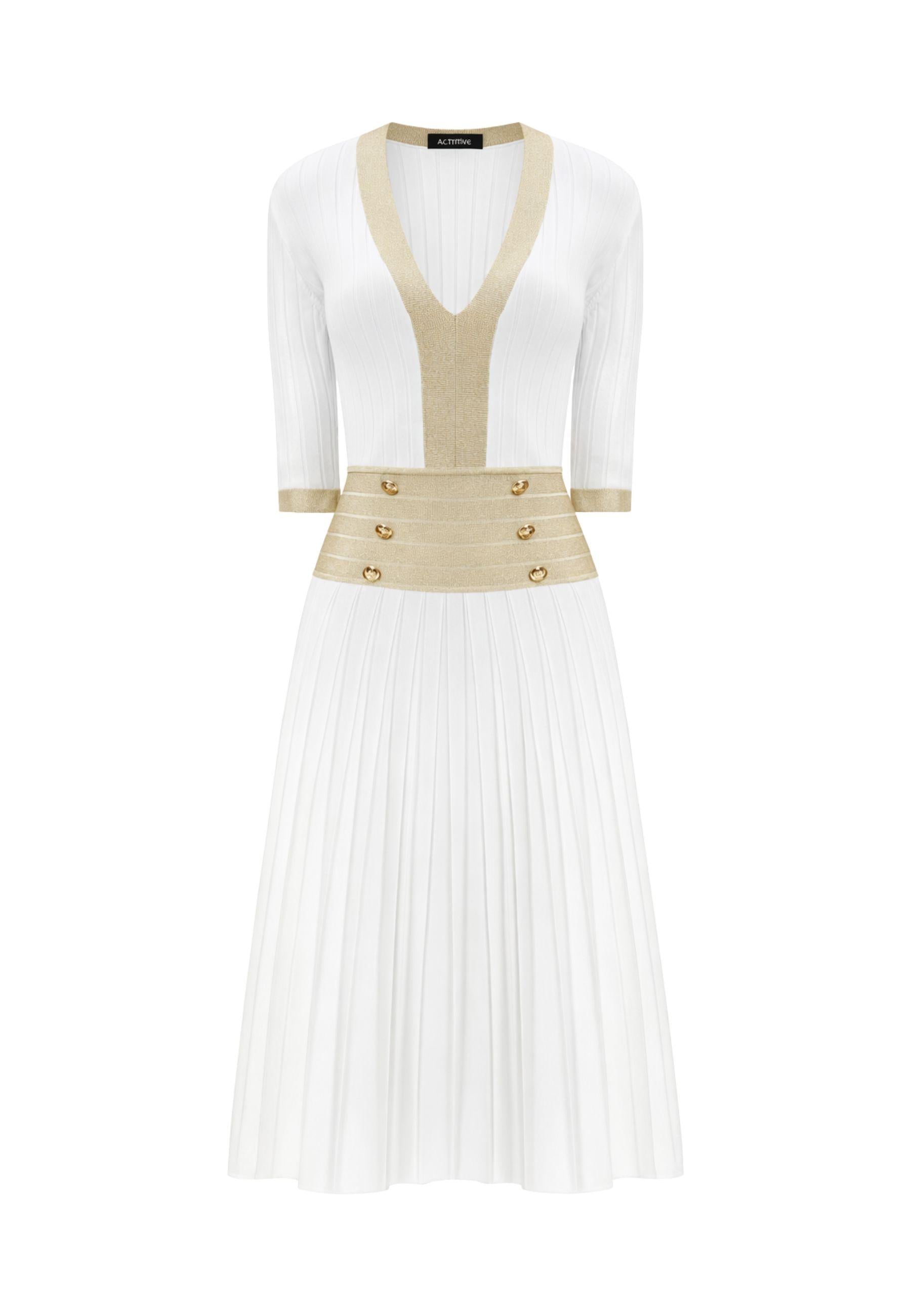 Abito bianco in maglia con lurex