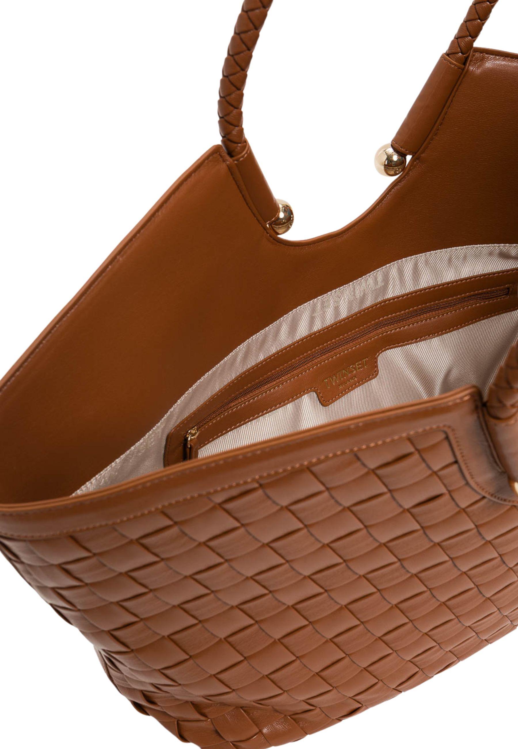 Borsa shopper intrecciata