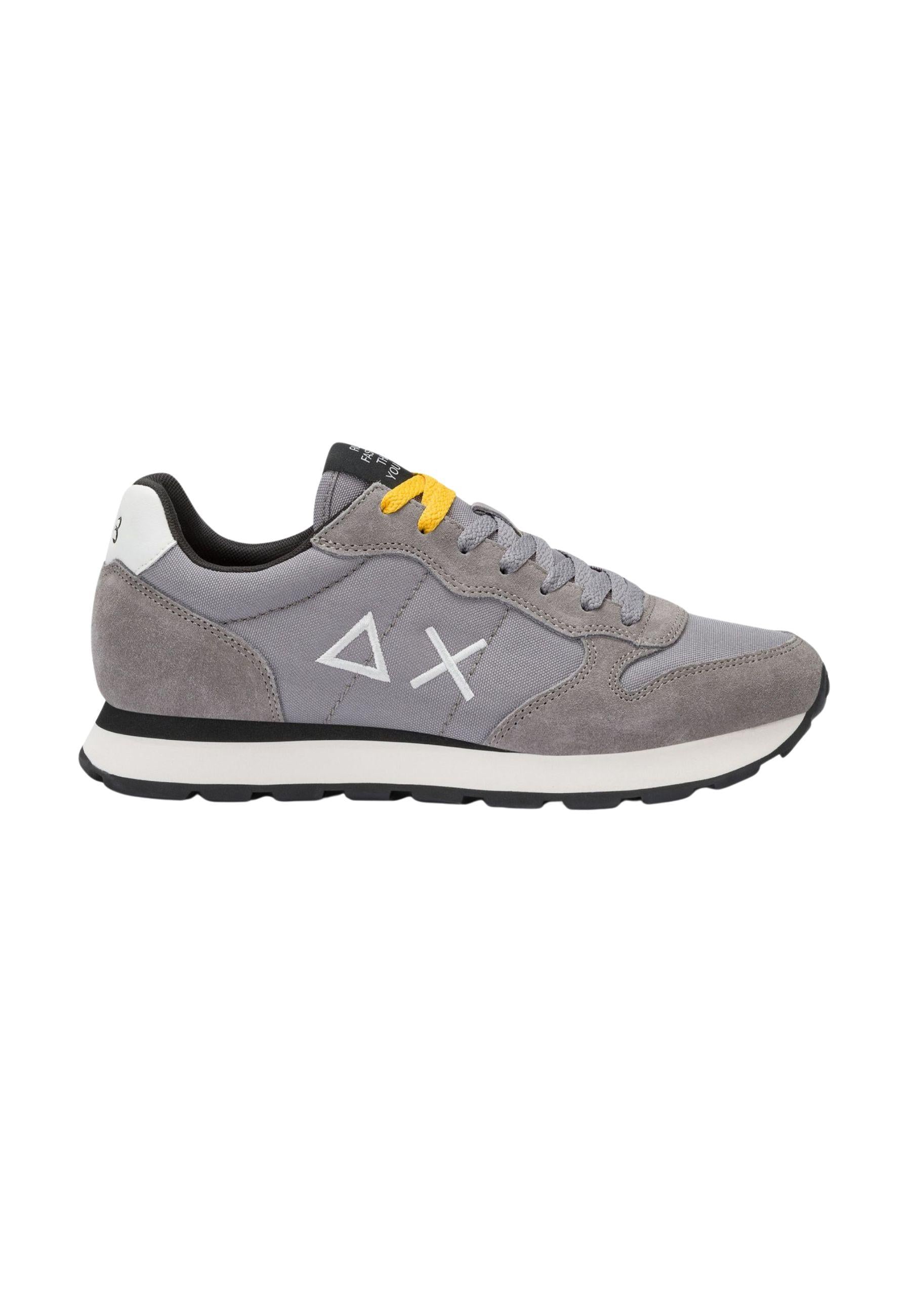 Sneaker Tom in nylon e suede grigio medio