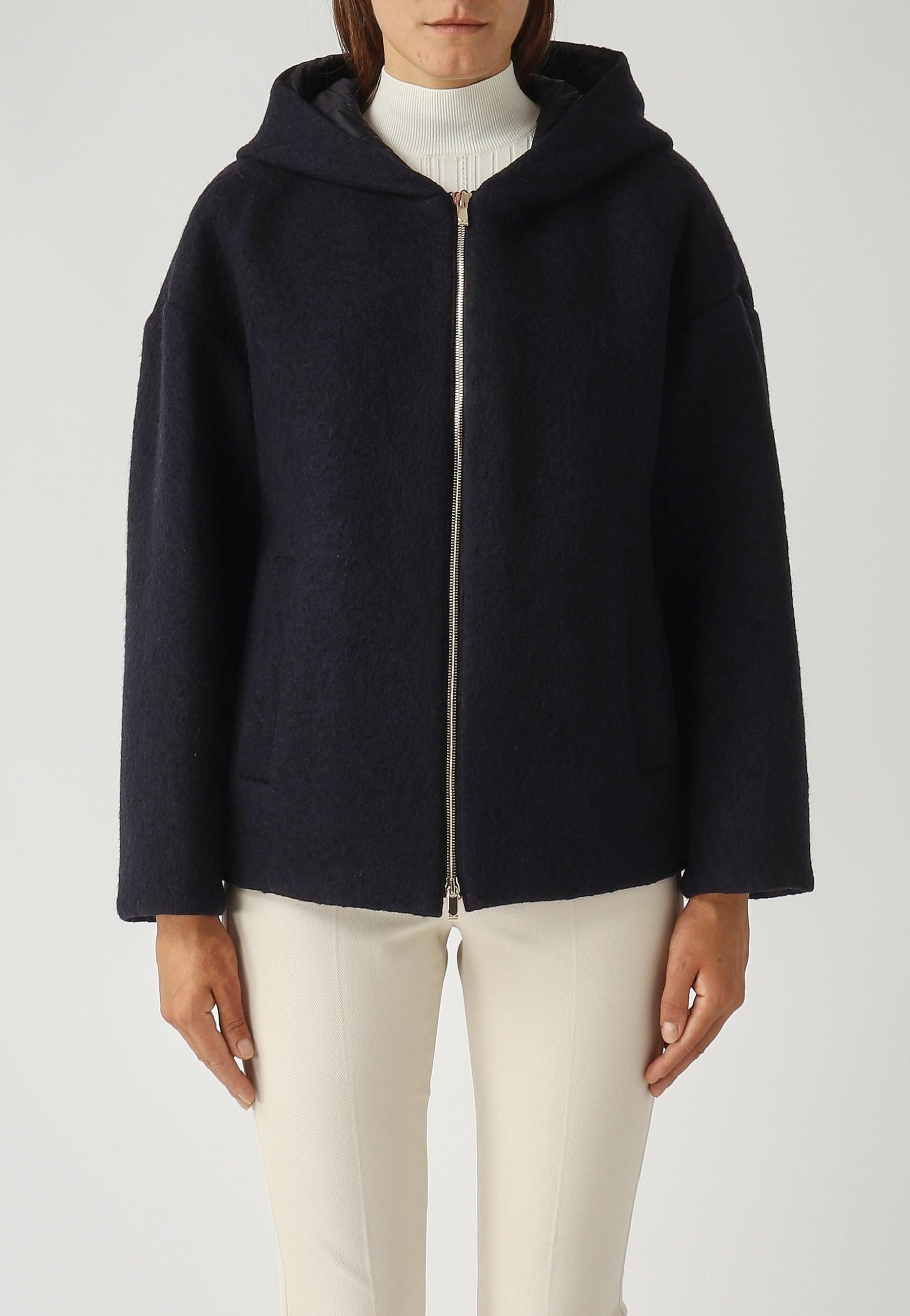 Max Mara Studio Giacca Fune in misto lana con cappuccio