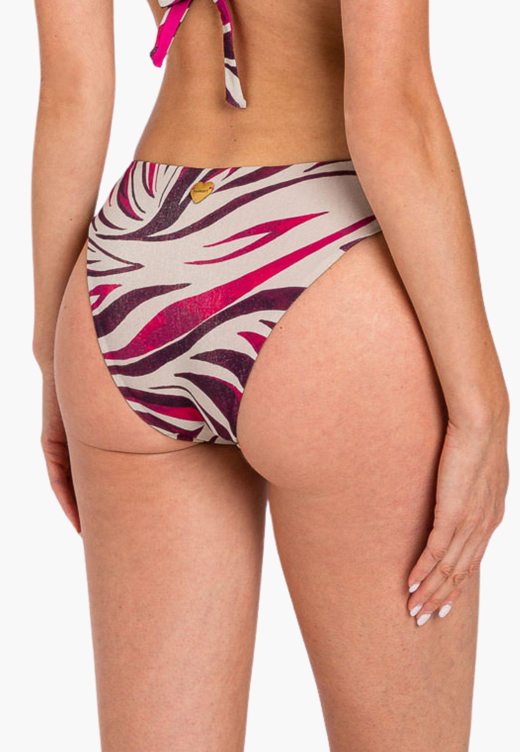 Bikini Twinset triangolo con lurex e stampa zebra multicolor