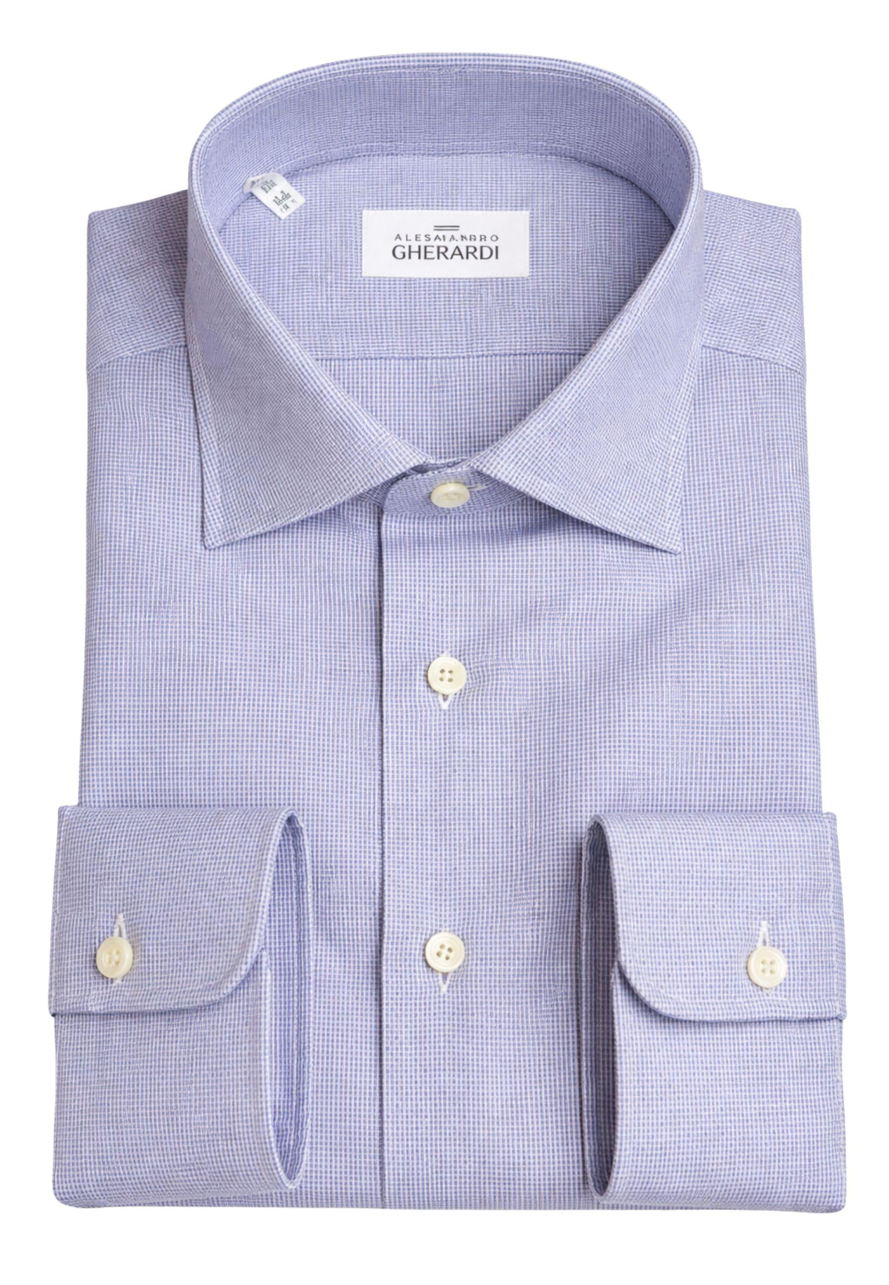 Camicia uomo Alessandro Gherardi in puro cotone micro fantasia