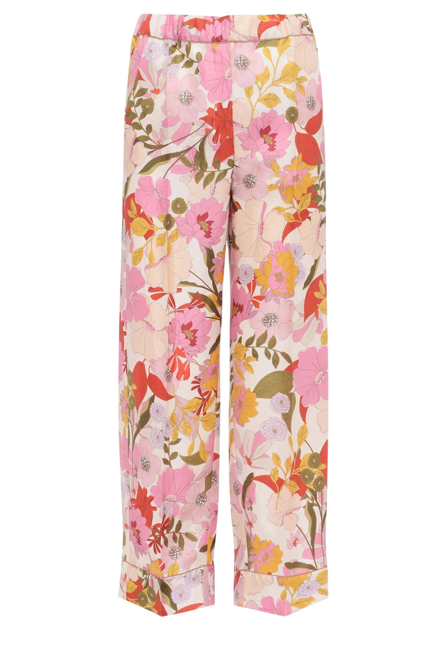 Pantalone Leda in twill di pura seta floreale - 'S Max Mara