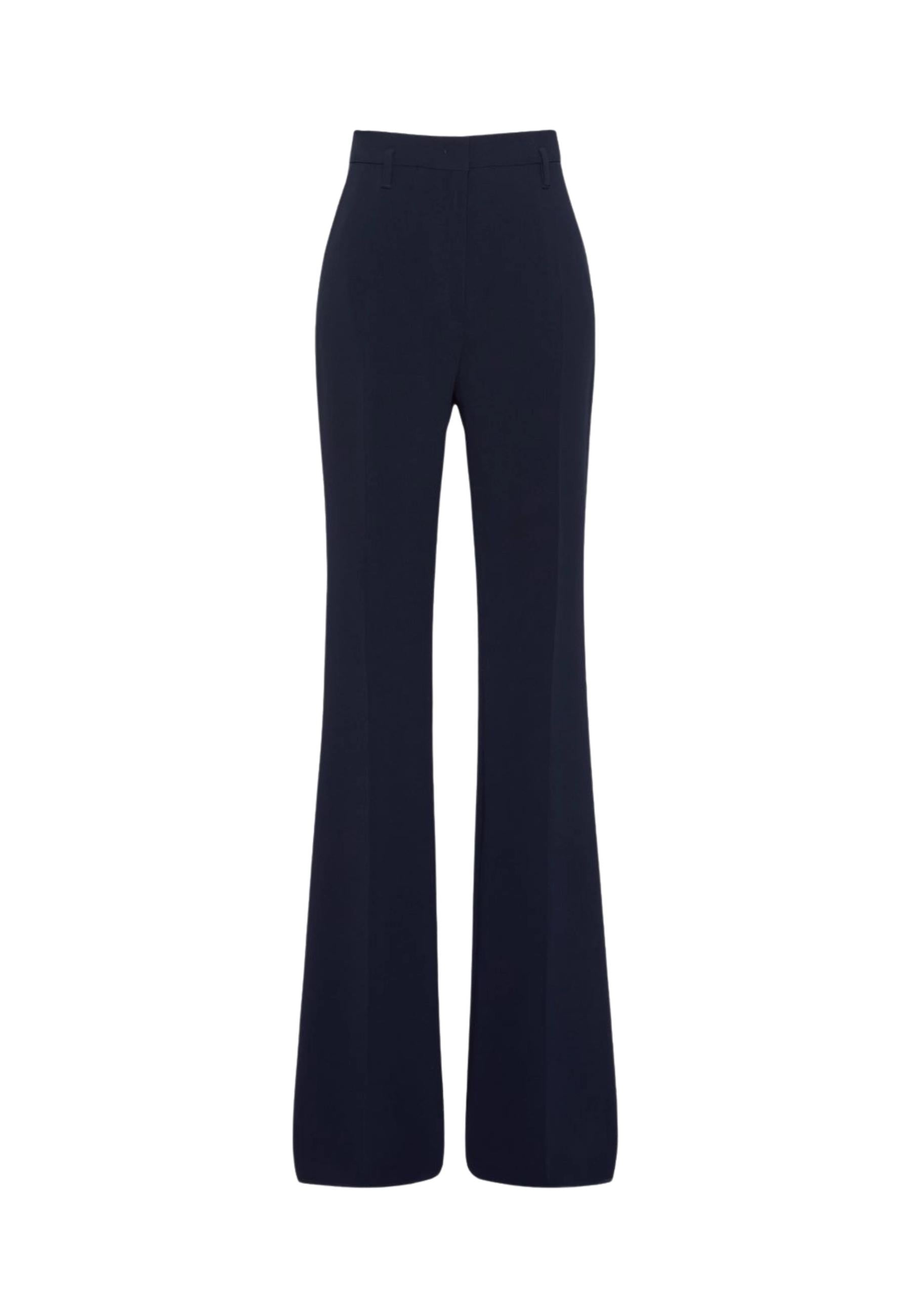 Max Mara Studio - Pantalone a zampa in cady blu