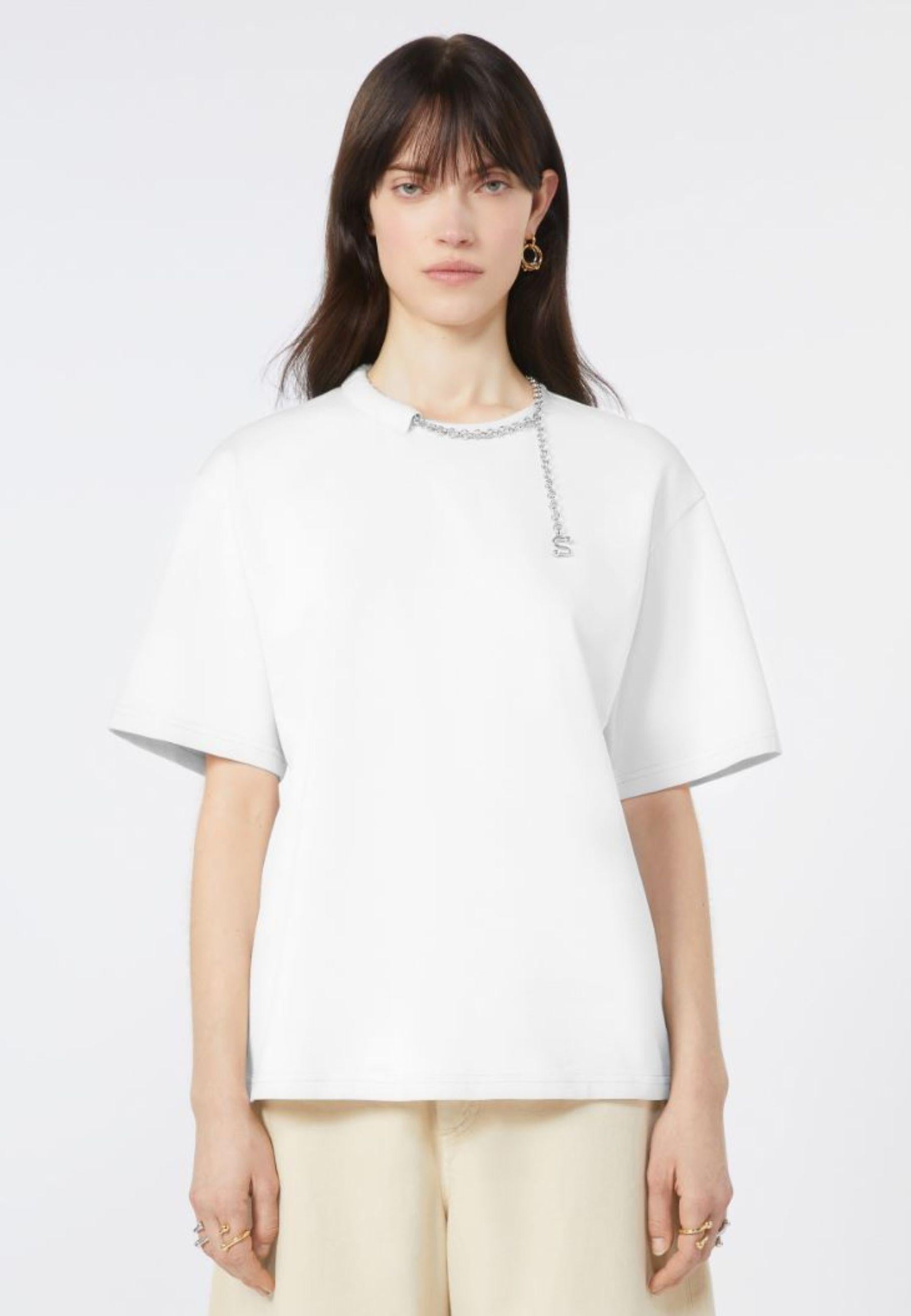 Sportmax - T-shirt "Oblato" con catena decorativa