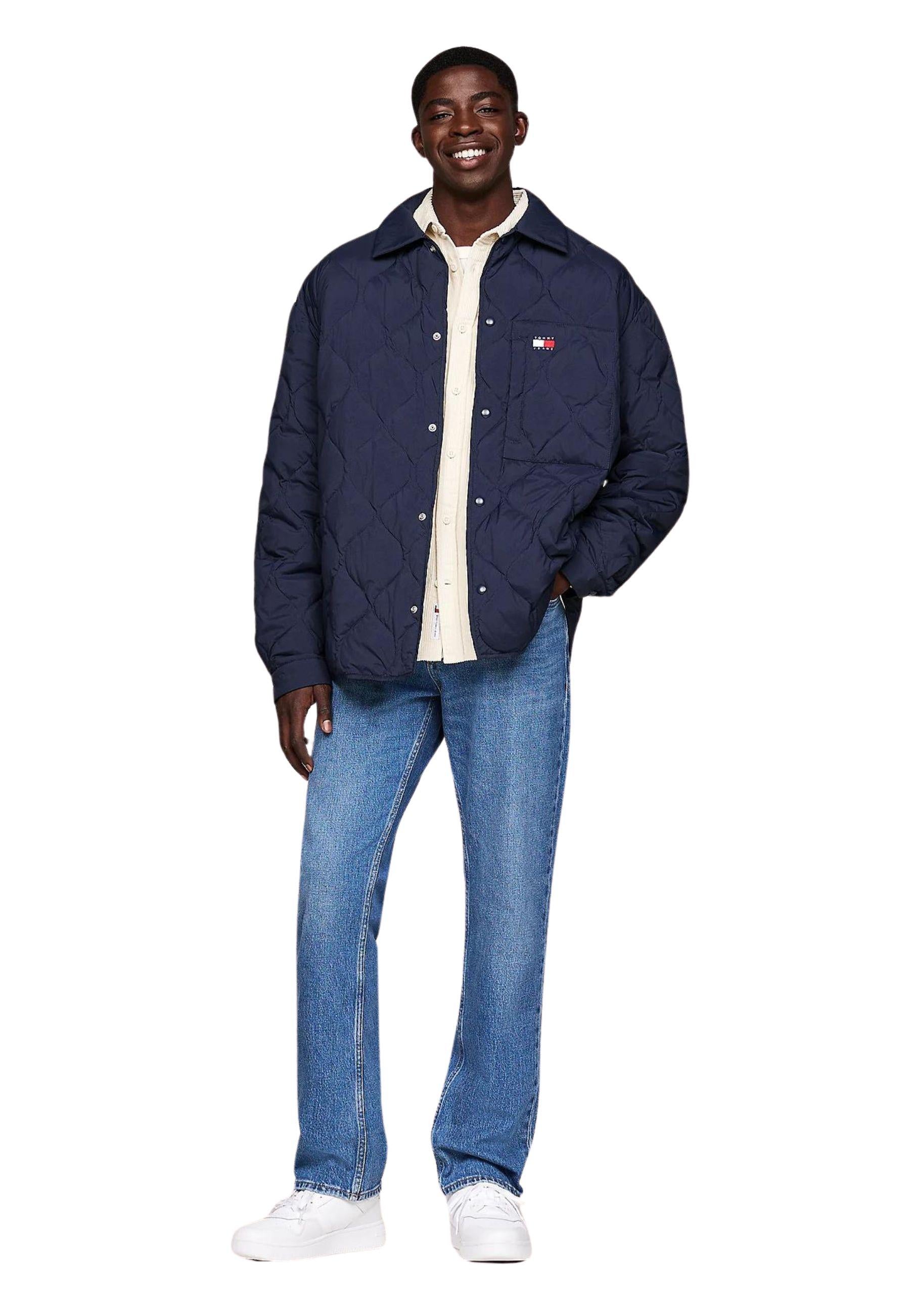 Giacca camicia casual fit imbottita in piuma