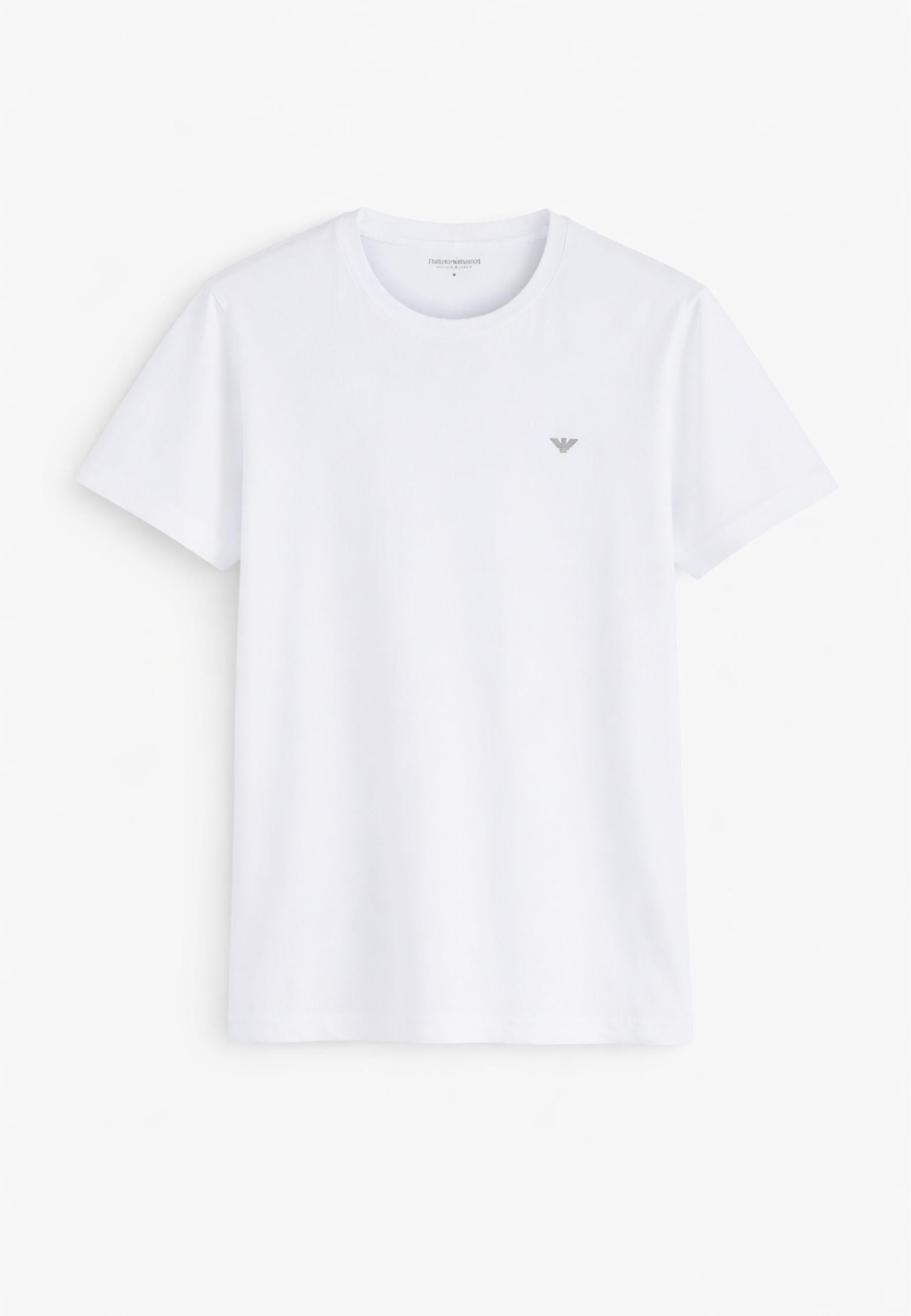 Emporio Armani - T-Shirt Regular Fit con Logo - Confezione 2 pezzi Blu/Bianco