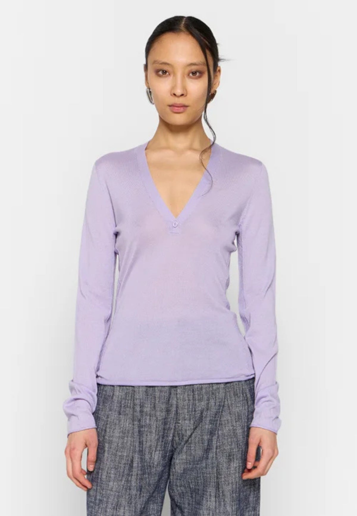 Pinko - V-neck wool and silk sweater