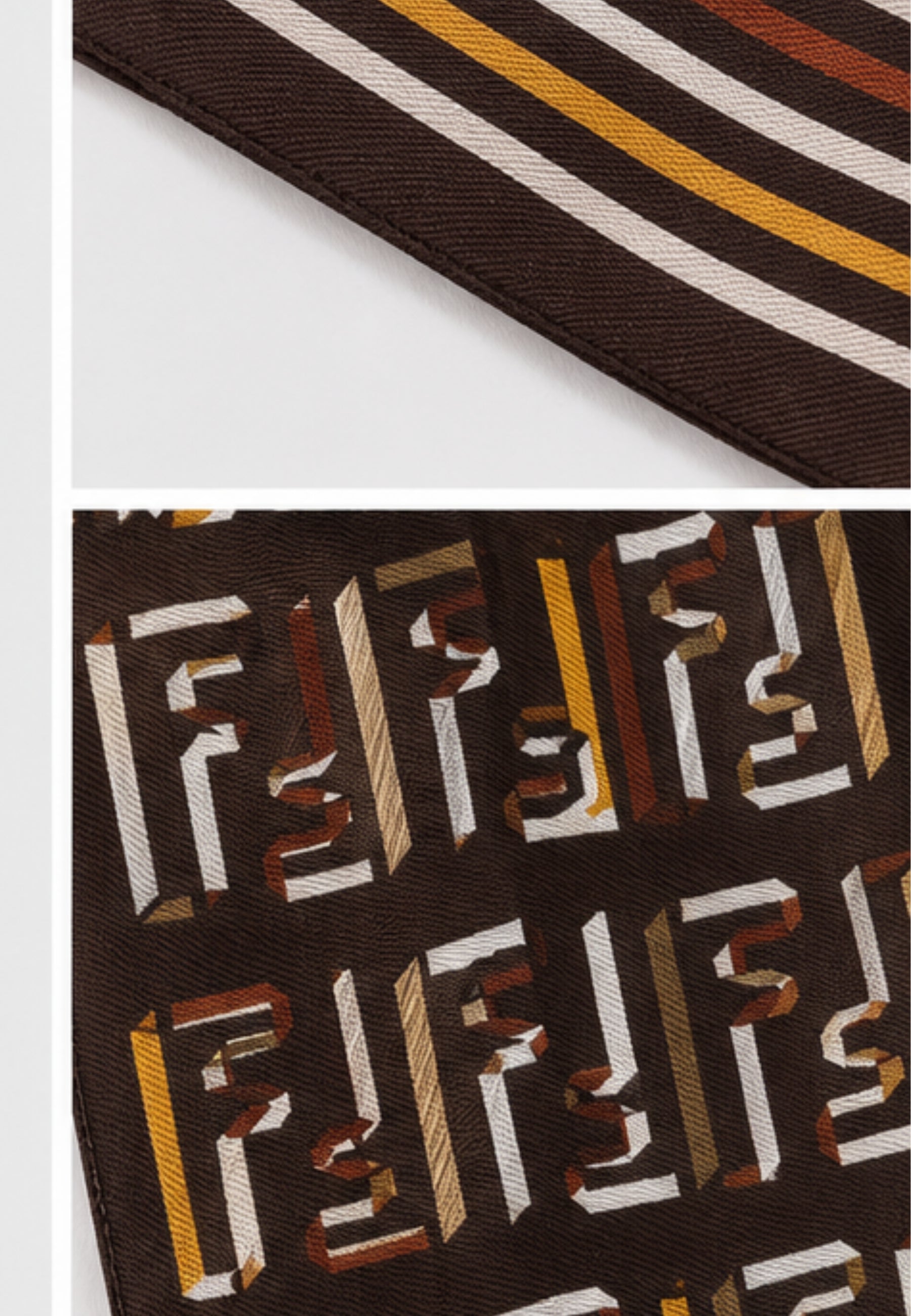 Sciarpina Mini Zucca Fendi in Seta Multicolor