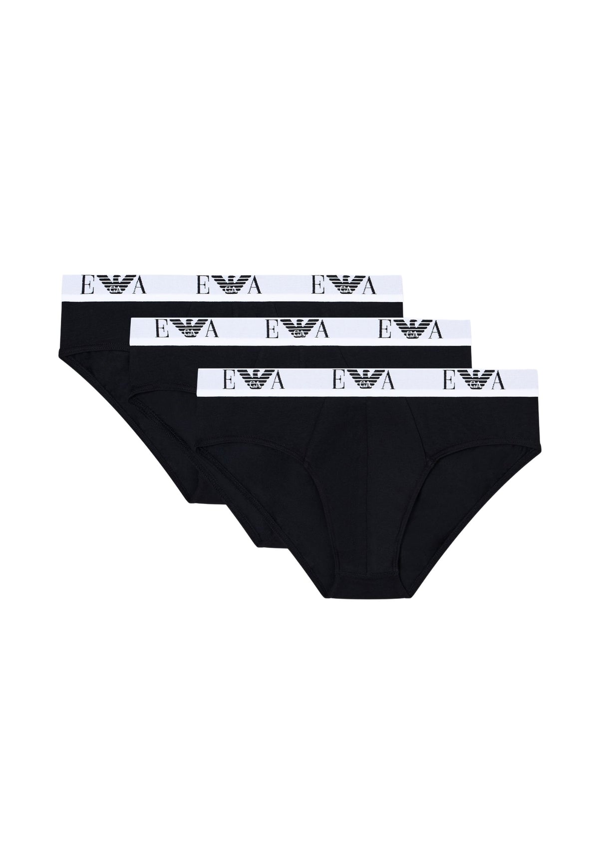 Emporio Armani - Pack 3 Slip Stretch in Cotone con Logo 