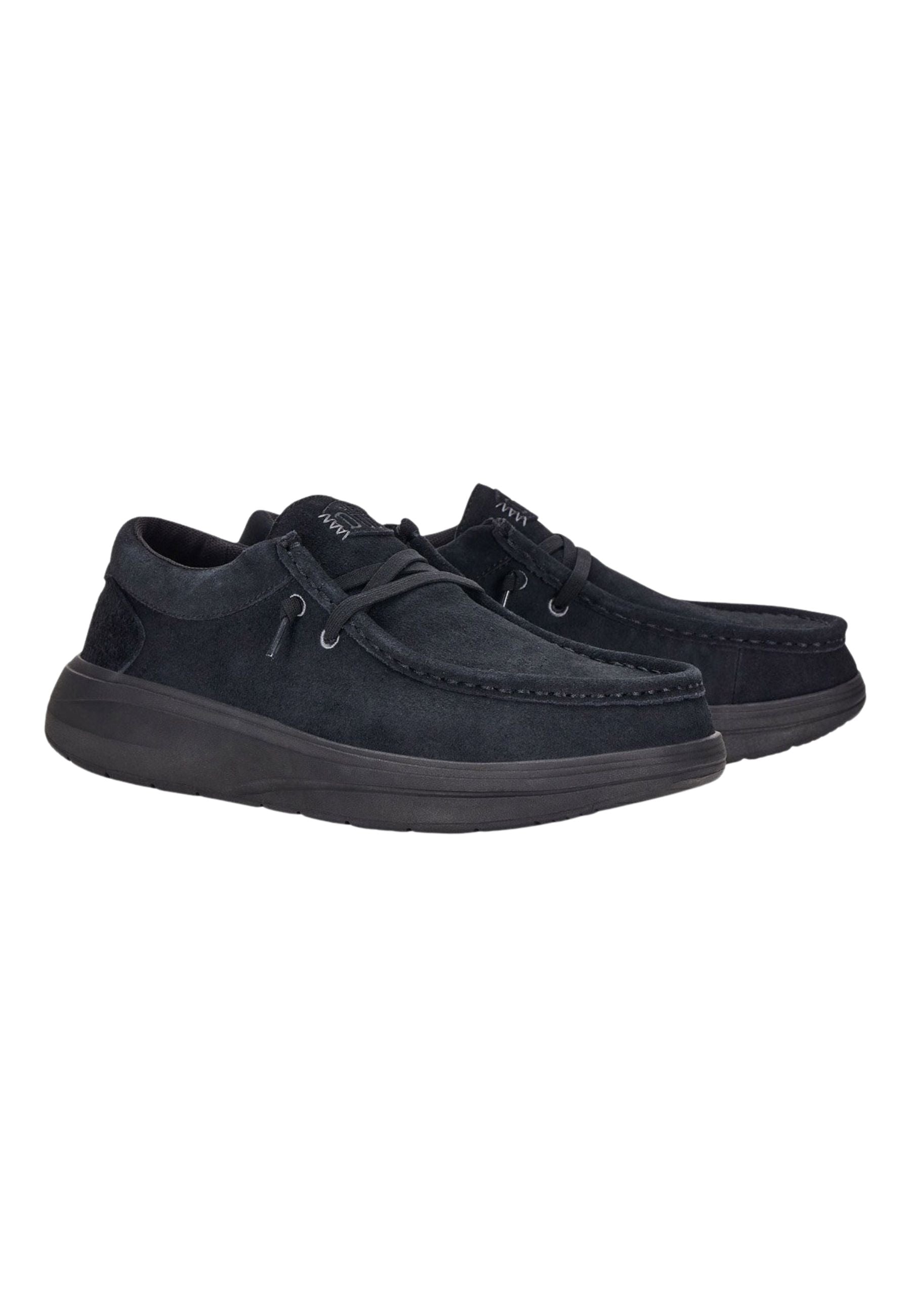 HEYDUDE Wally COMF Suede - Mocassino Uomo in Camoscio Nero 