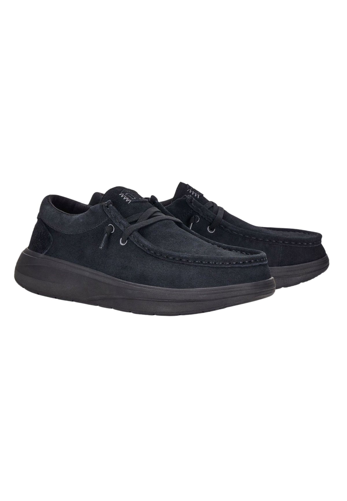 HEYDUDE Wally COMF Suede - Mocassino Uomo in Camoscio Nero 