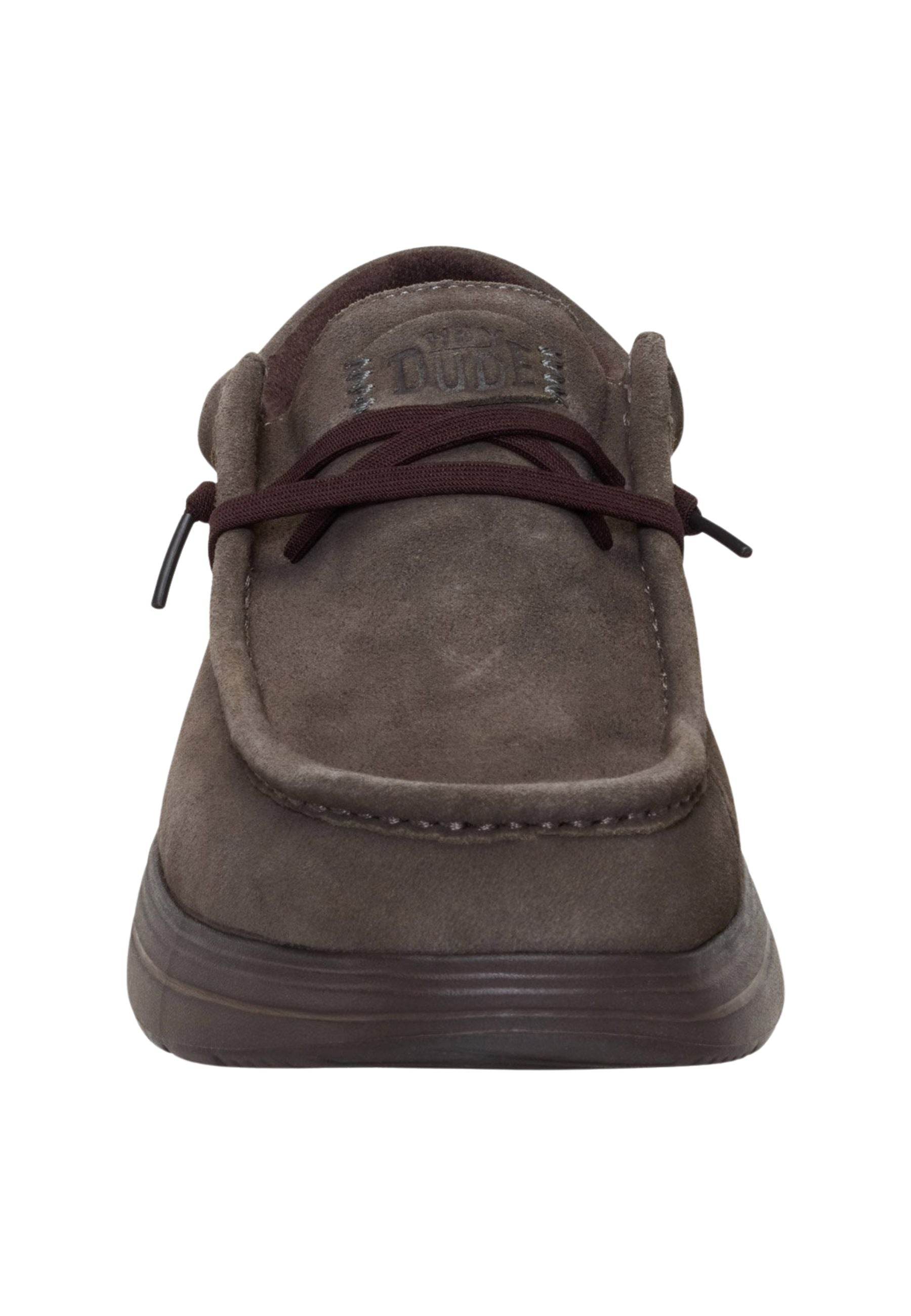 HEYDUDE Wally COMF Suede - Mocassino Uomo in Camoscio Marrone 