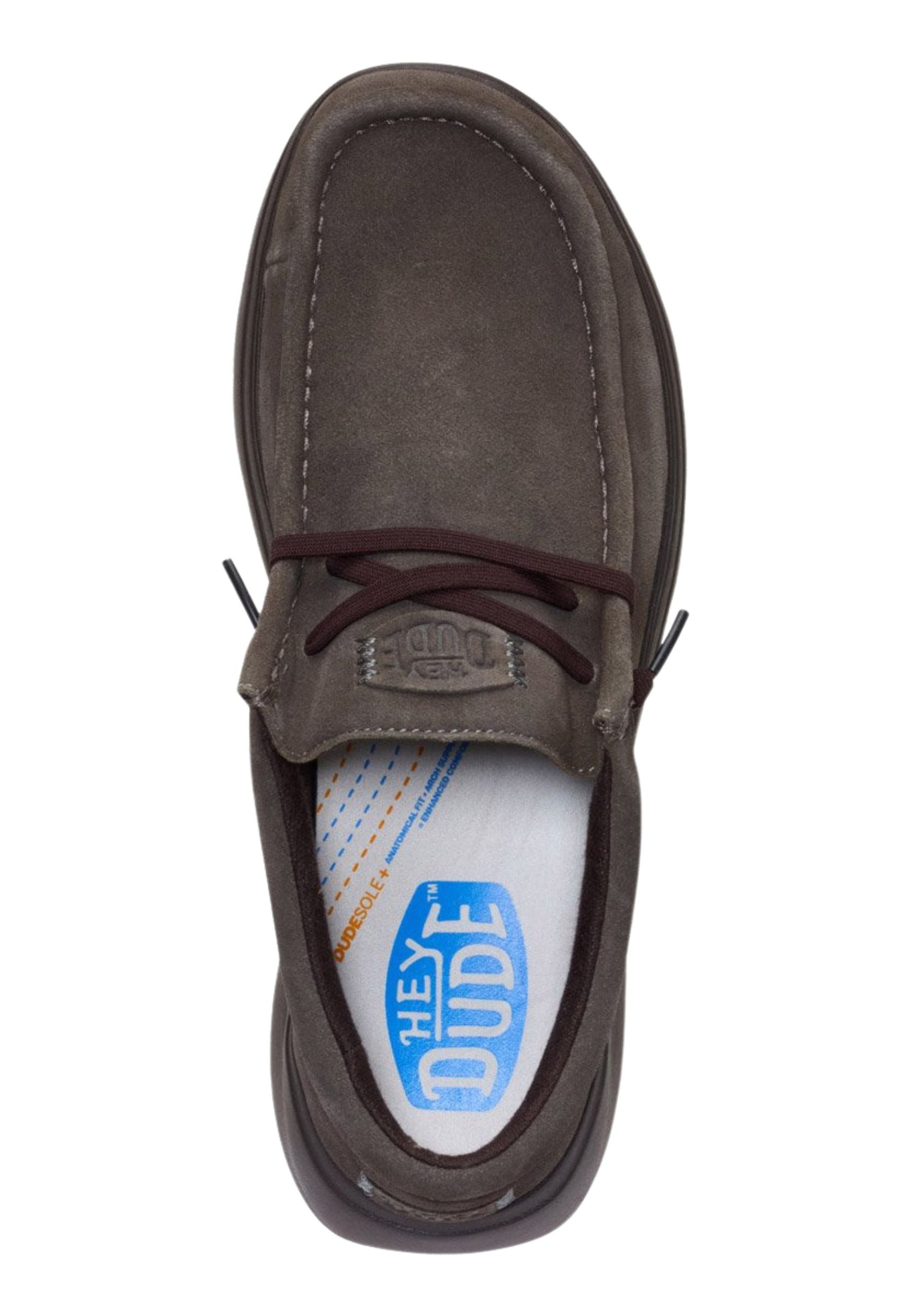HEYDUDE Wally COMF Suede - Mocassino Uomo in Camoscio Marrone 
