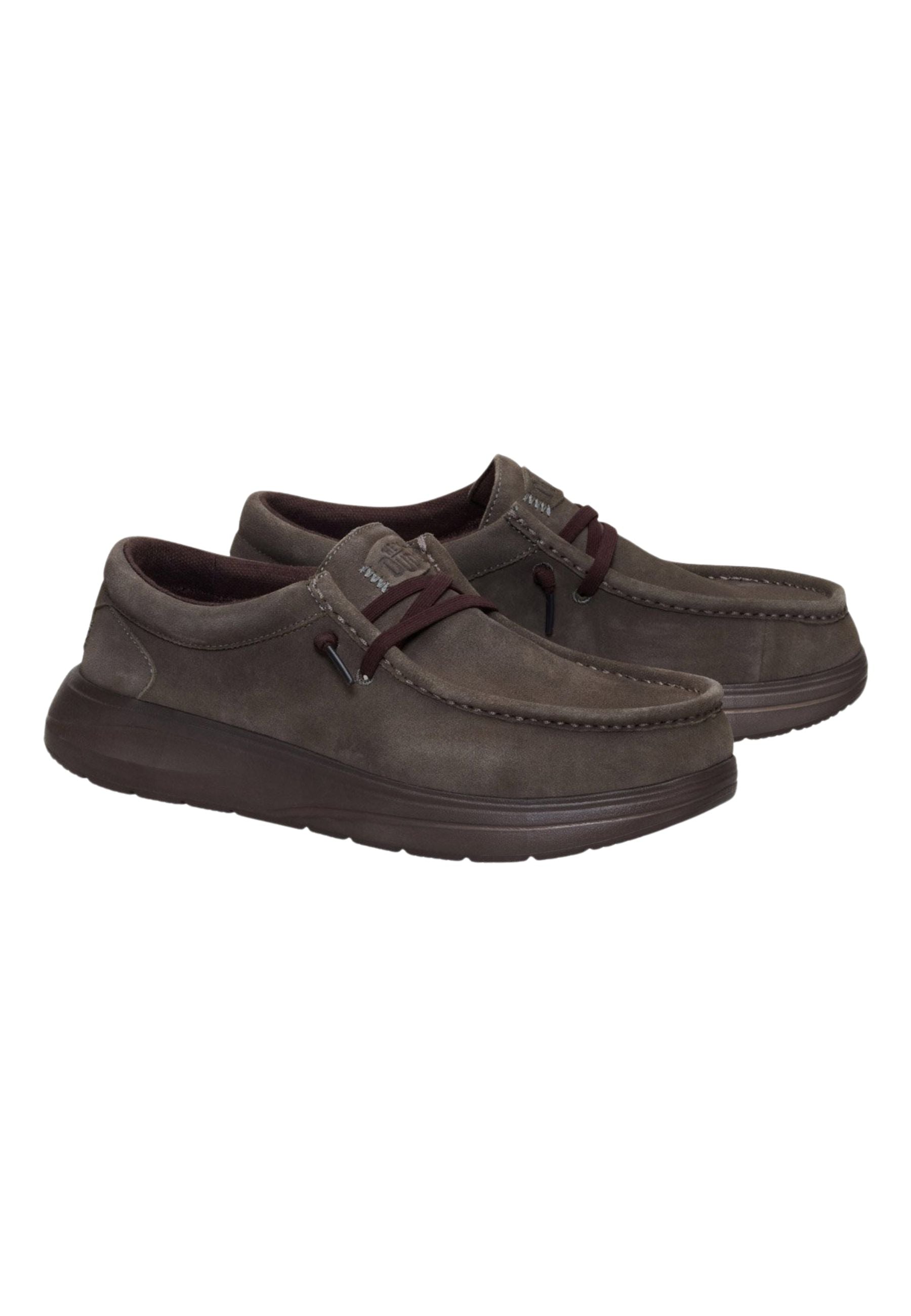 HEYDUDE Wally COMF Suede - Mocassino Uomo in Camoscio Marrone 