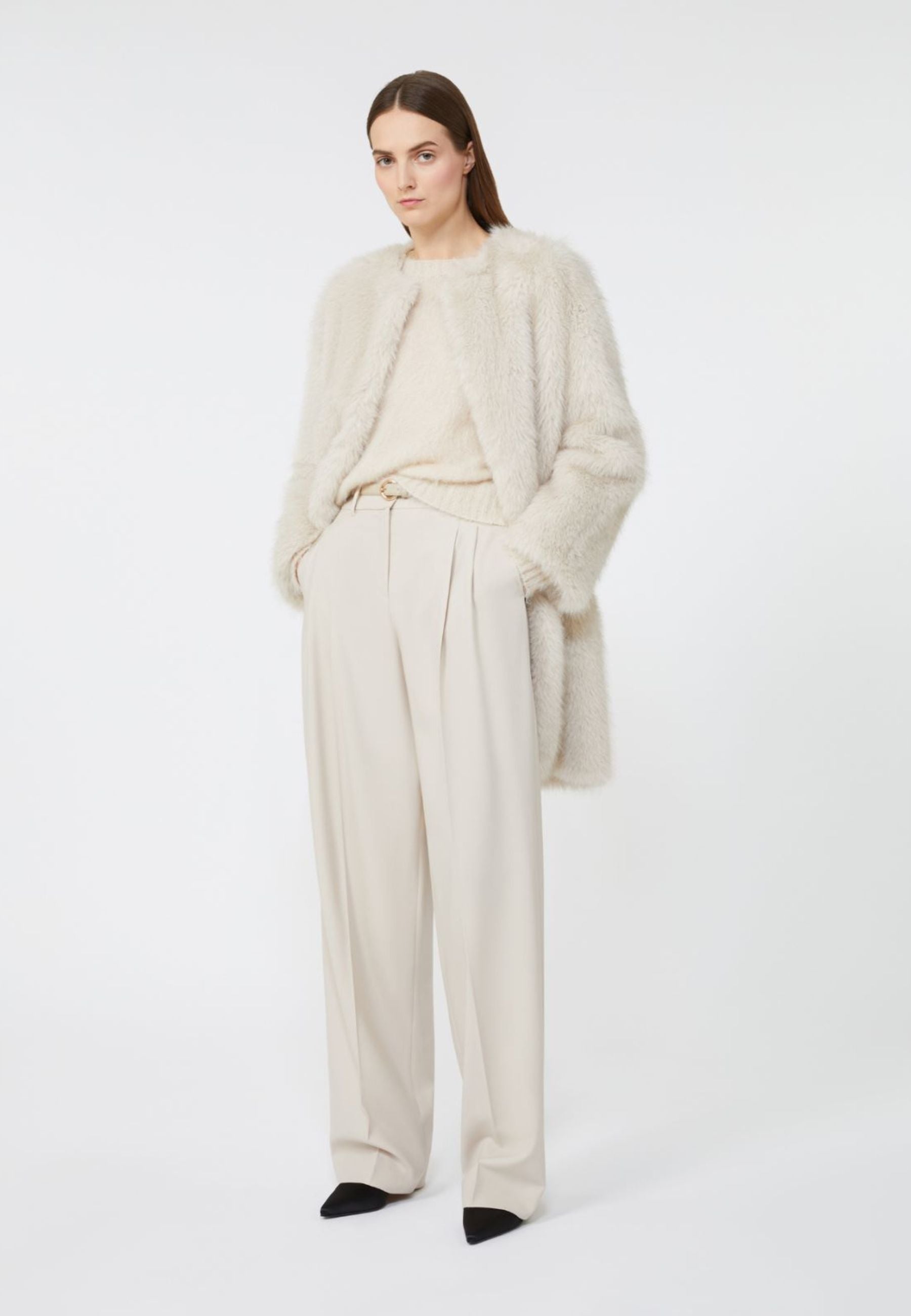Maglia girocollo in filato di misto mohair 