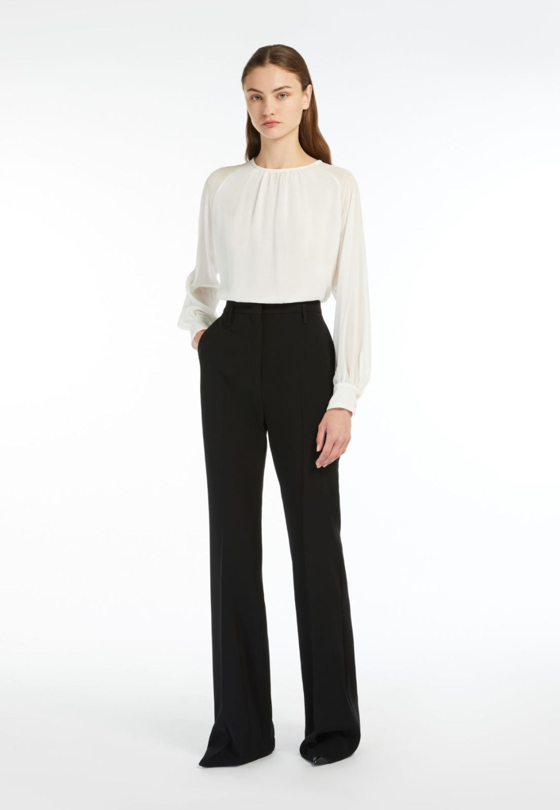 Pantalone a zampa in cady 