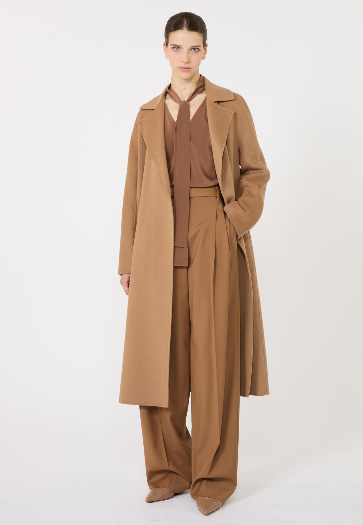 Max Mara - Blusa in Crêpe de Chine di Seta con Fusciacca 