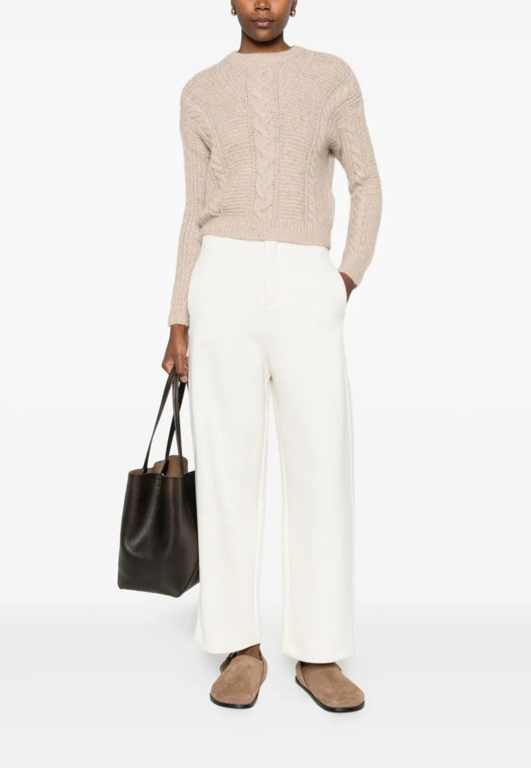 MAX MARA STUDIO - Maglia cropped in filato misto alpaca 