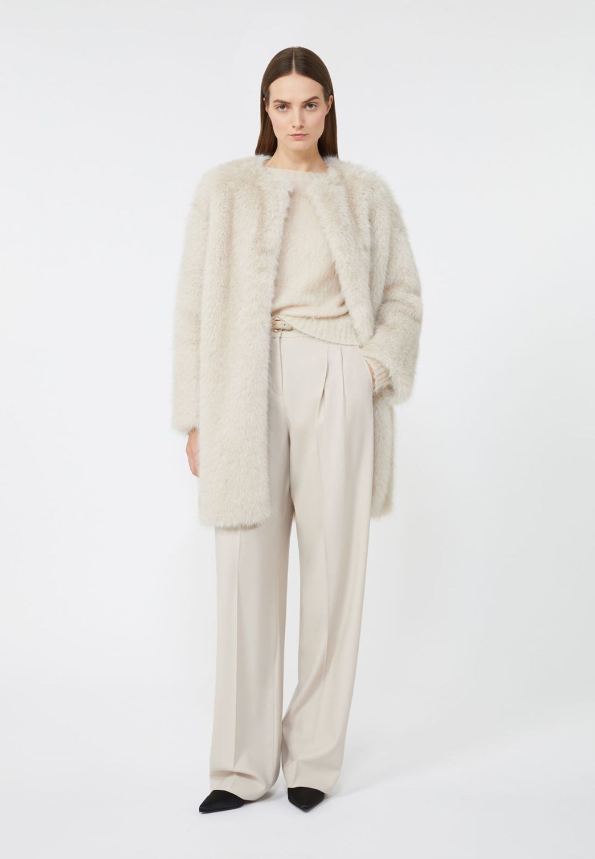 Cappotto in tessuto effetto faux fur 