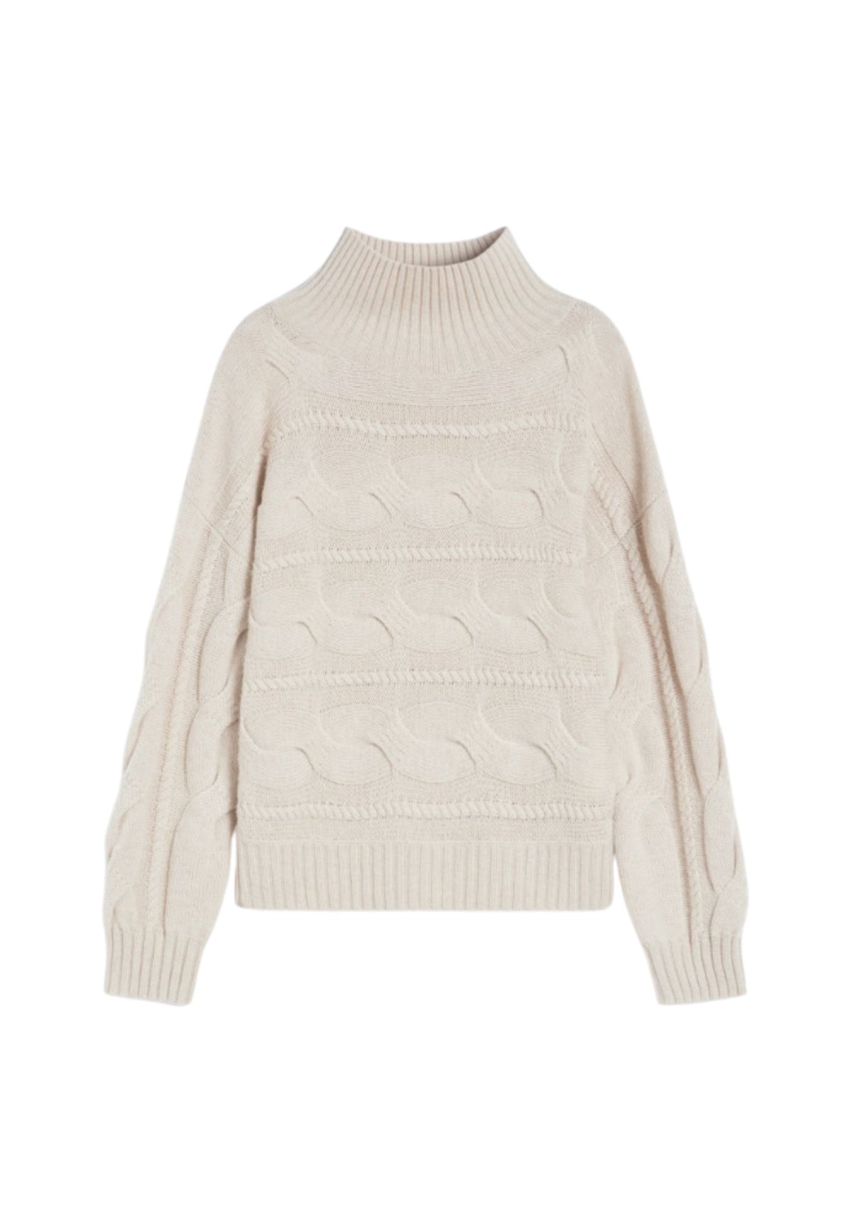 Maglia in lana e cachemire a trecce 