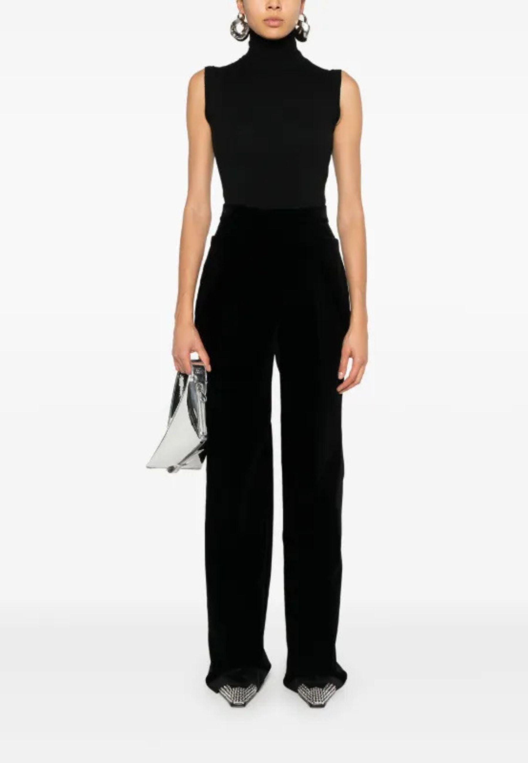 Sportmax - Maglia a lupetto smanicata in pura lana vergine 