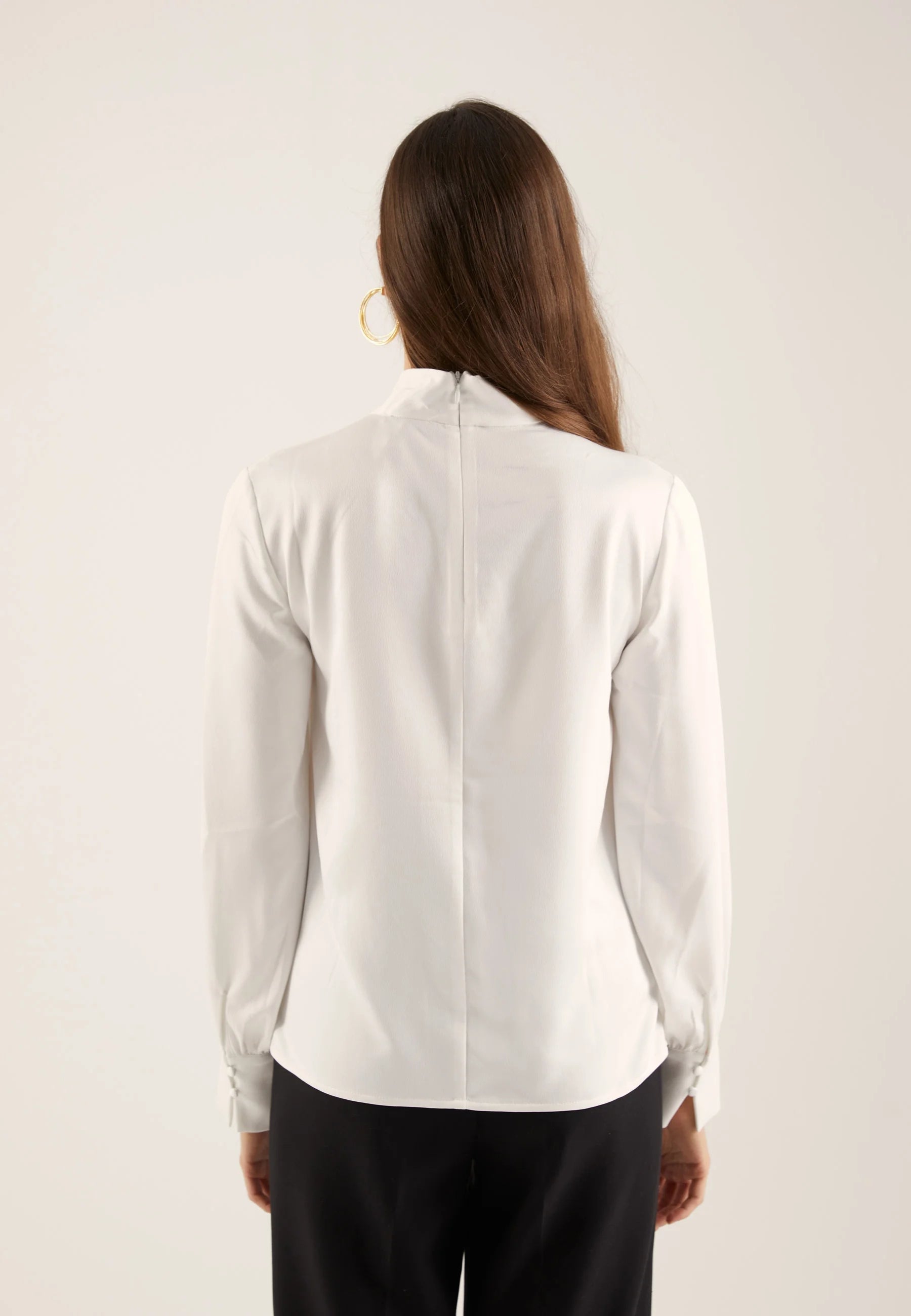 ANNA FIELD - Blusa satin effetto seta con collo drappeggiato 