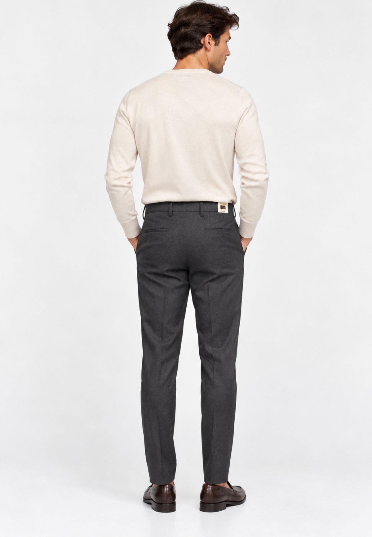 Briglia 1949 - Pantalone uomo in lana stretch grigio acciaio 