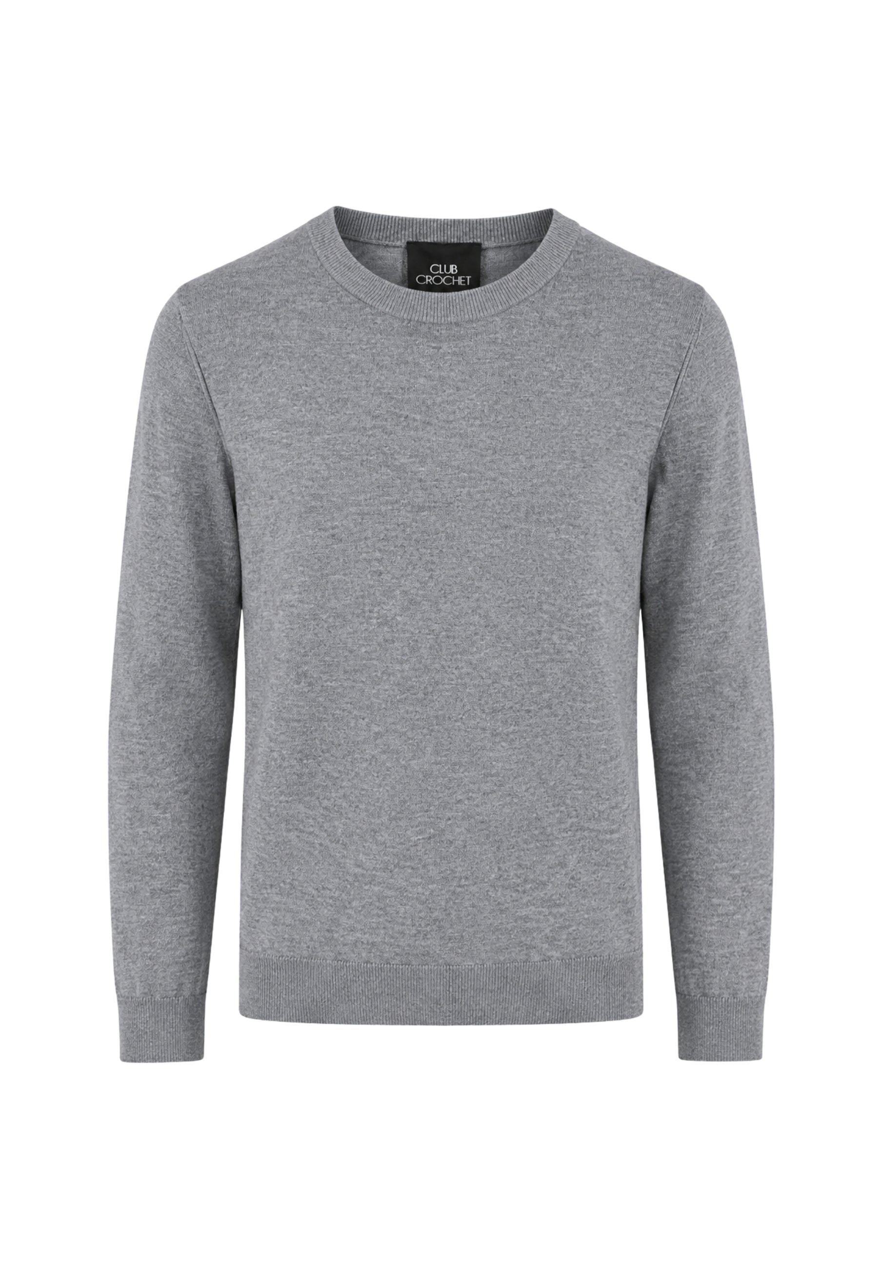 Club Crochet Maglia Donna Girocollo in Viscosa Grigio Mélange 