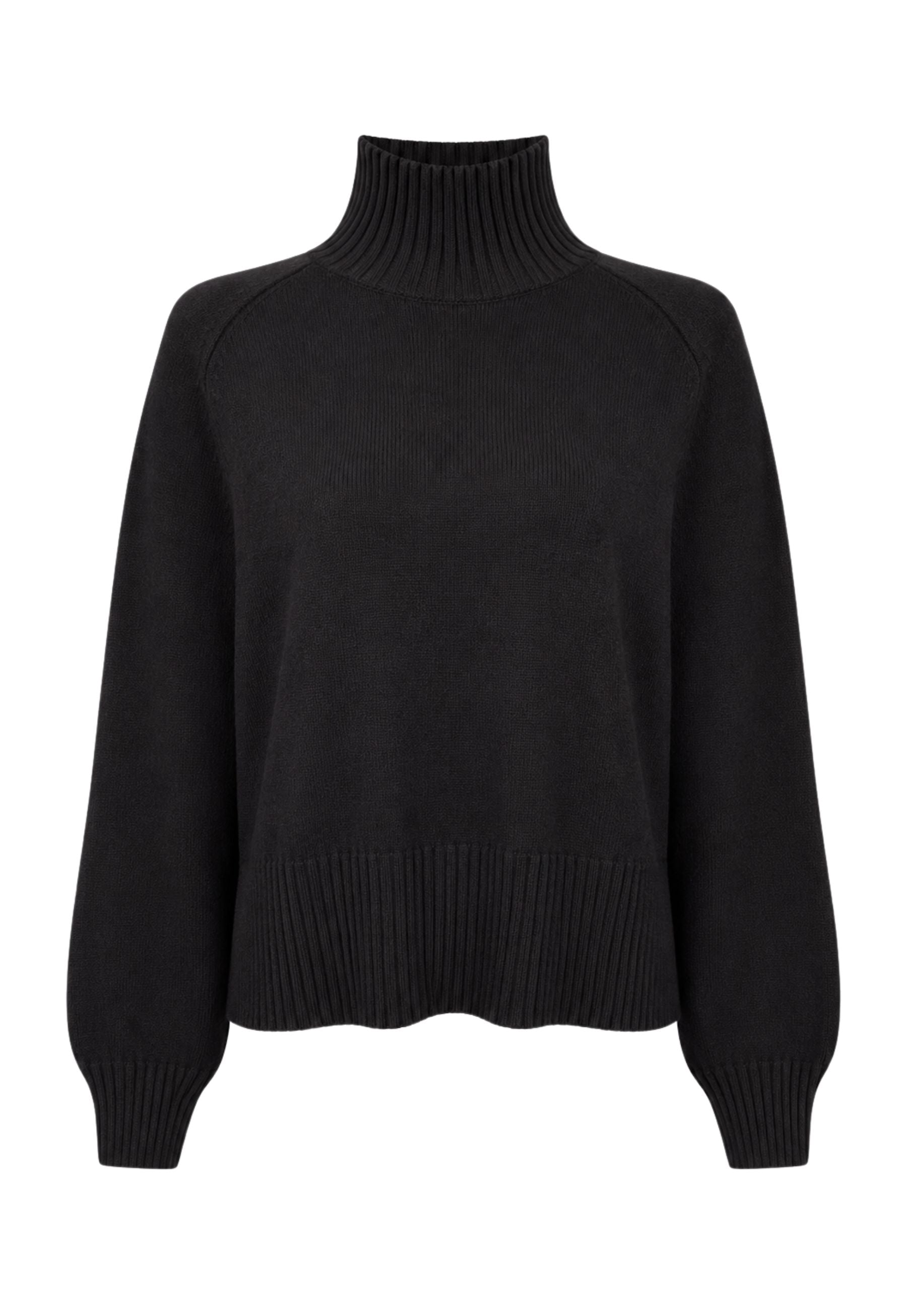 Club Crochet Maglia Donna Nera a Collo Alto 