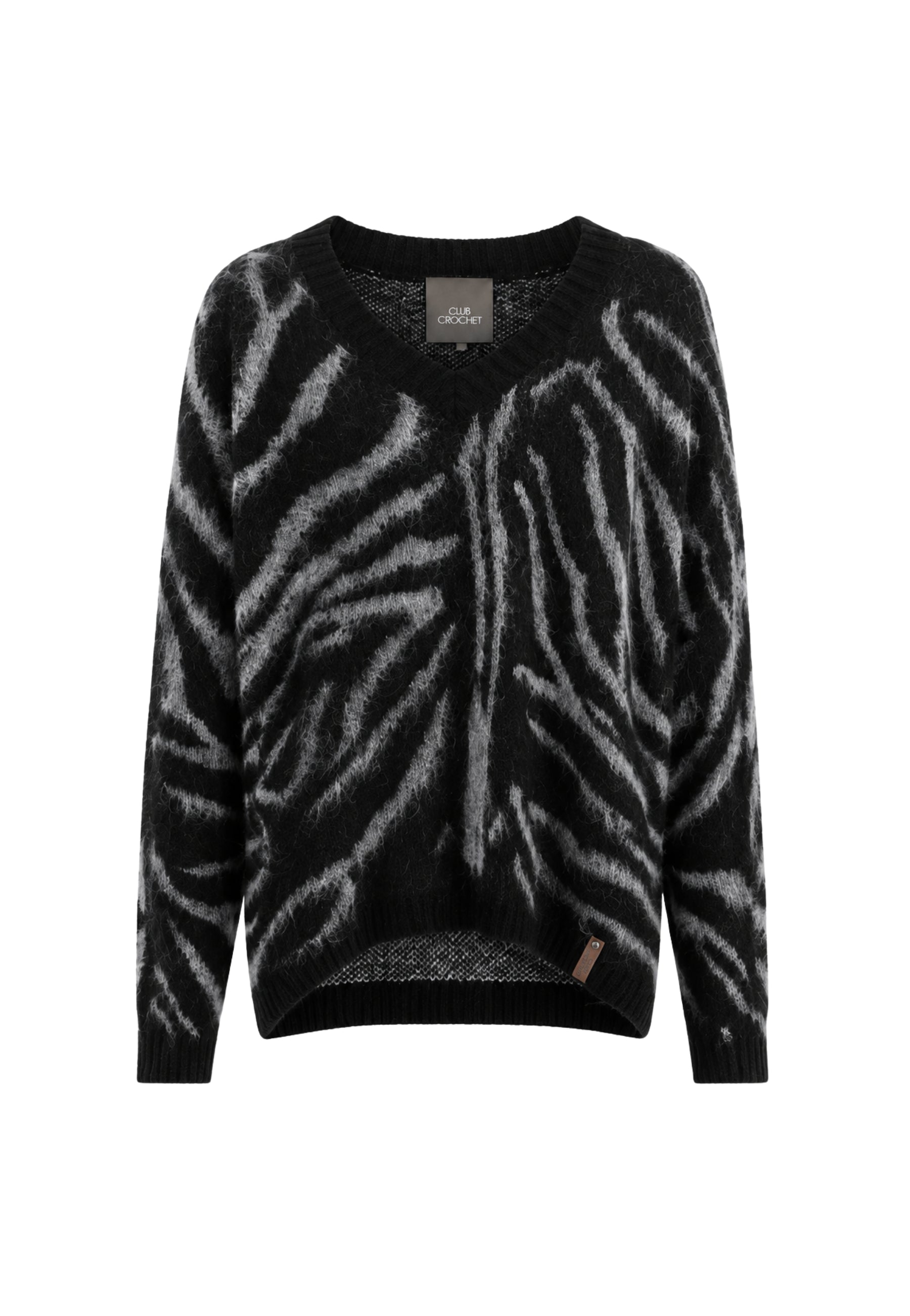 Club Crochet Maglia Donna Fantasia Mélange Girocollo 
