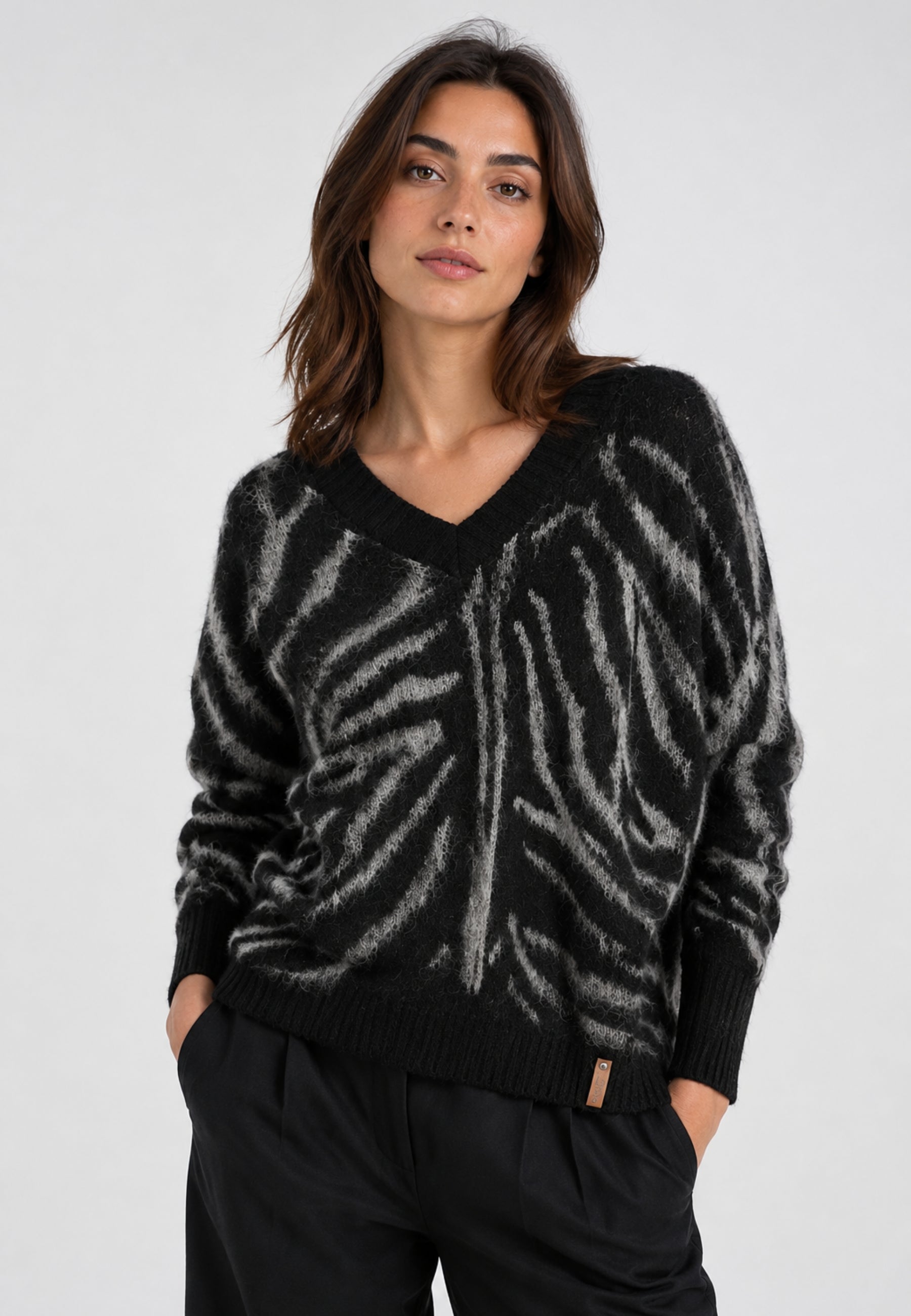 Club Crochet Maglia Donna Fantasia Mélange Girocollo 