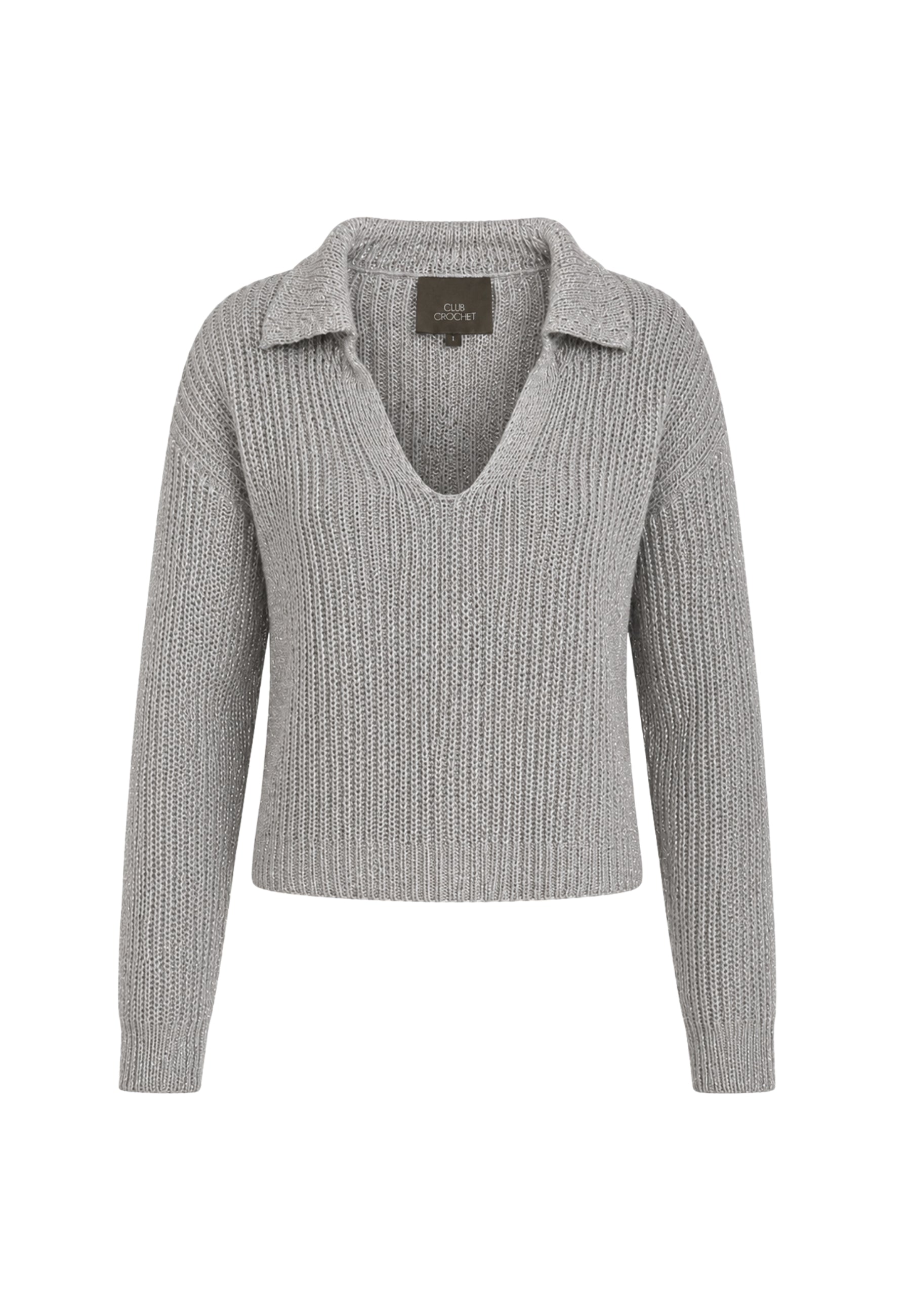 Club Crochet Maglia Donna Collo Polo Lurex 