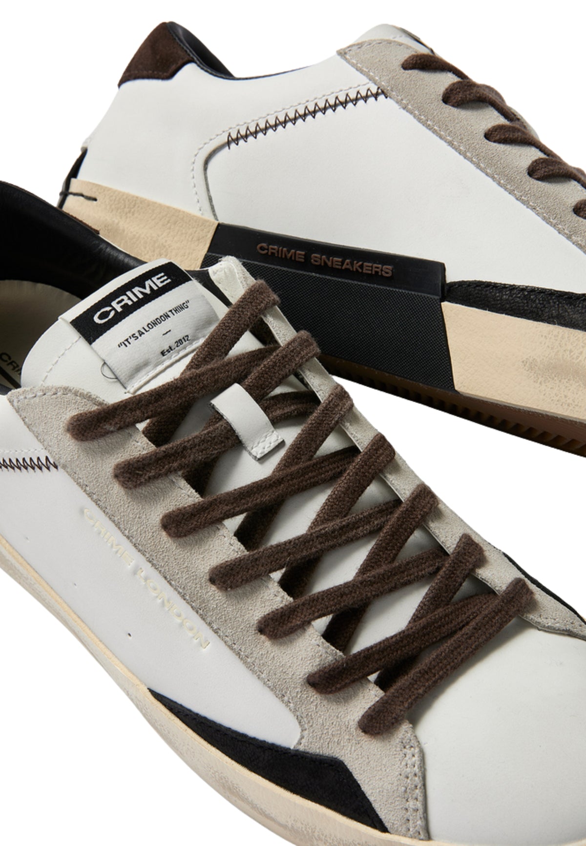 Crime London Distressed City Brown - Sneaker in pelle 