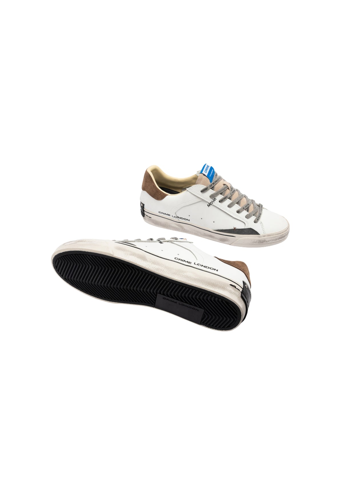 Crime London Deconstructed Timber Sky - Sneaker Uomo in Pelle Made in Italy 